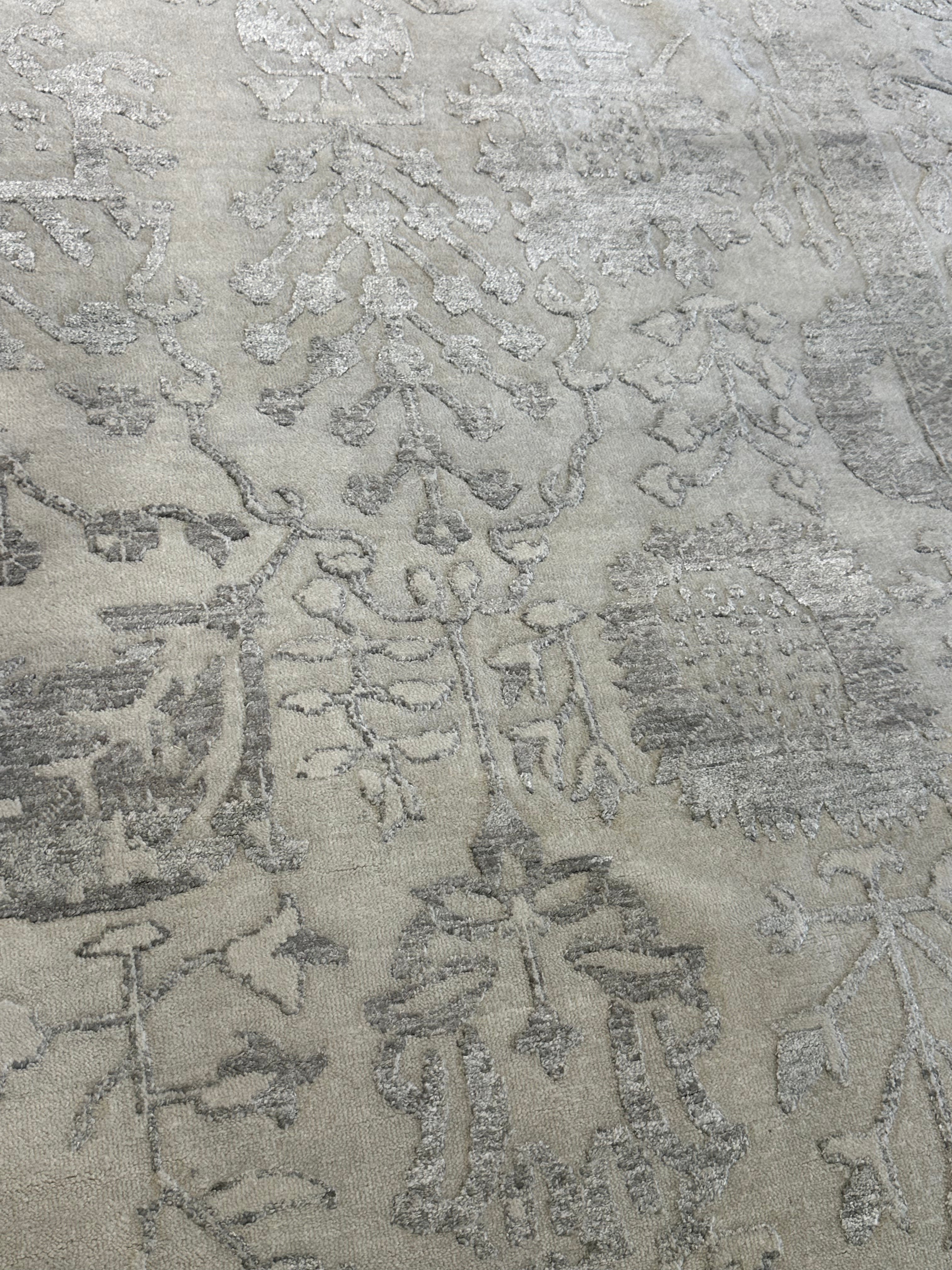 Damon Gupton 9x12 Grey High-Low Hand-Knotted Modern Rug