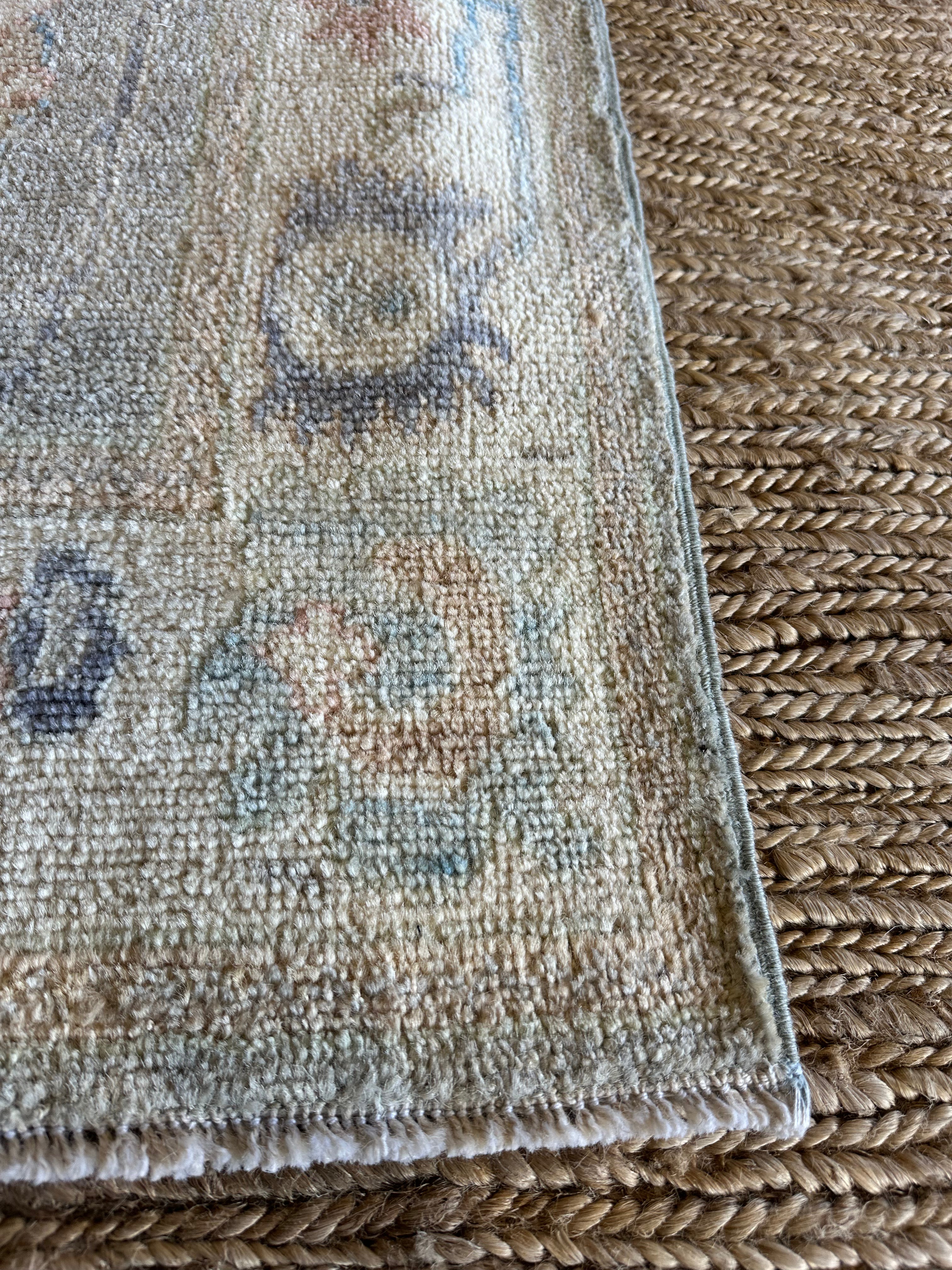 Nashwa Mohammadi 2.8x4.2 Blue Afghani Whitewashed Oushak