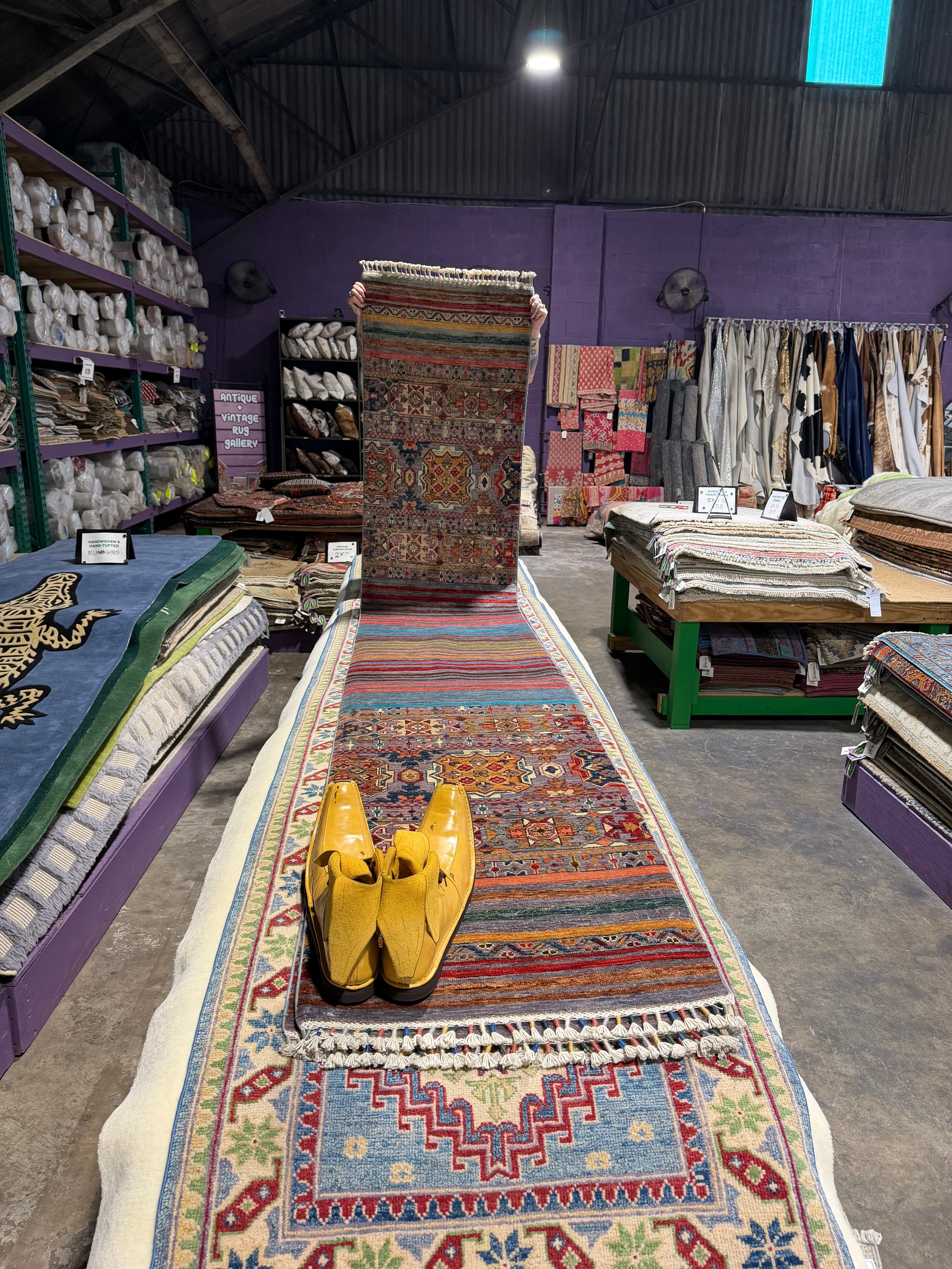 Lexy Jones 1.11x11.3 Orange Multi Afghani Khorjin Runner