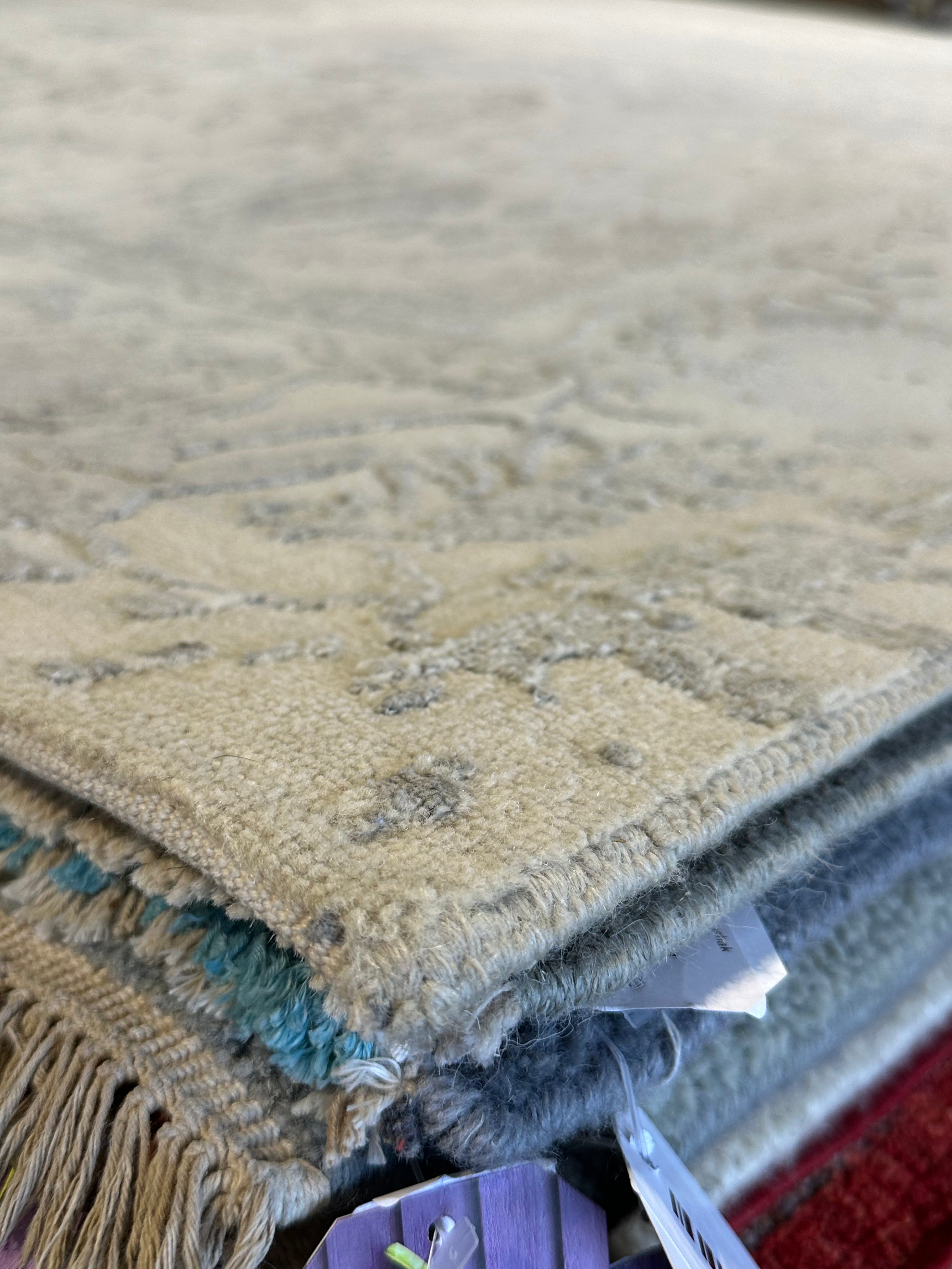 Damon Gupton 9x12 Grey High-Low Hand-Knotted Modern Rug