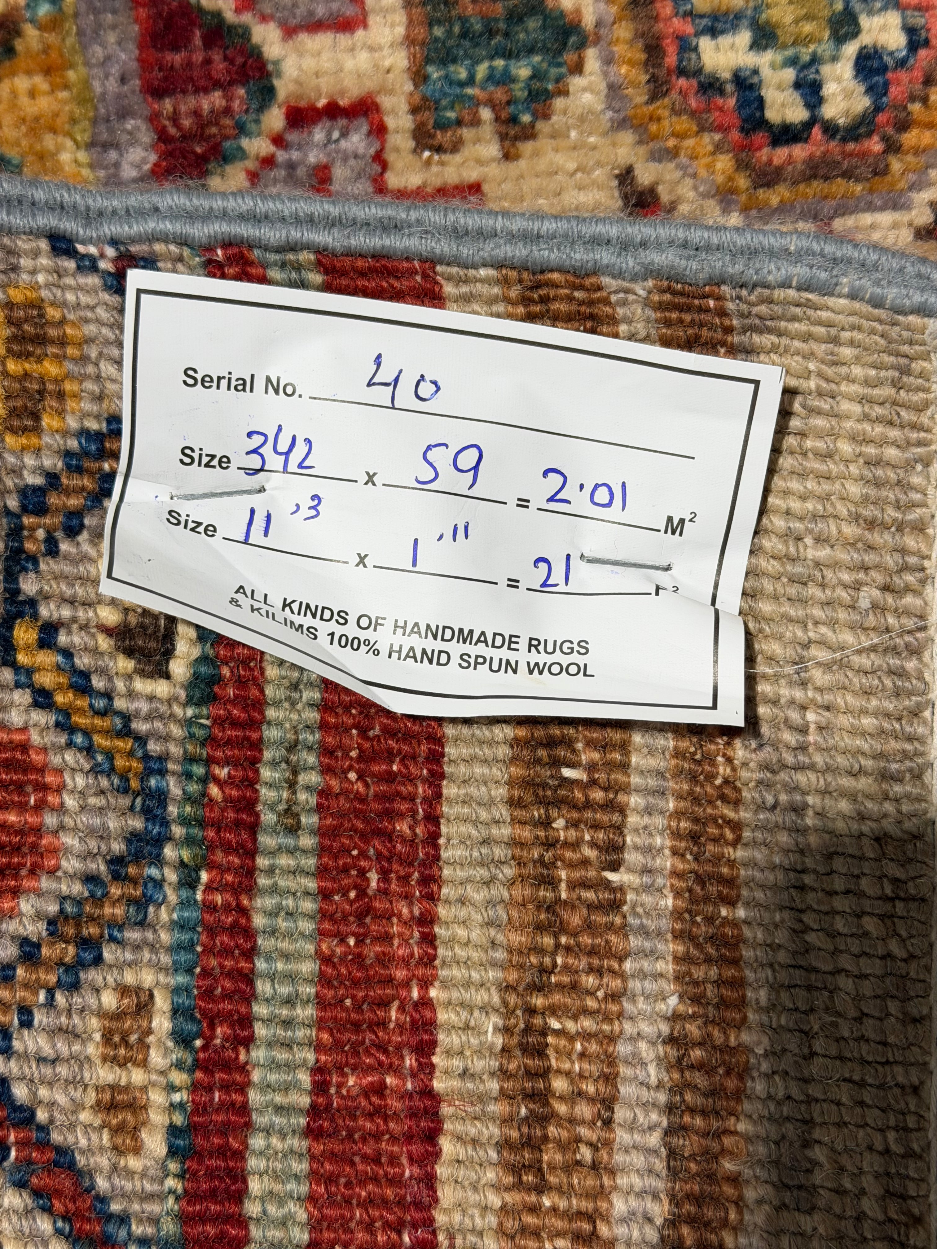 Lexy Jones 1.11x11.3 Orange Multi Afghani Khorjin Runner