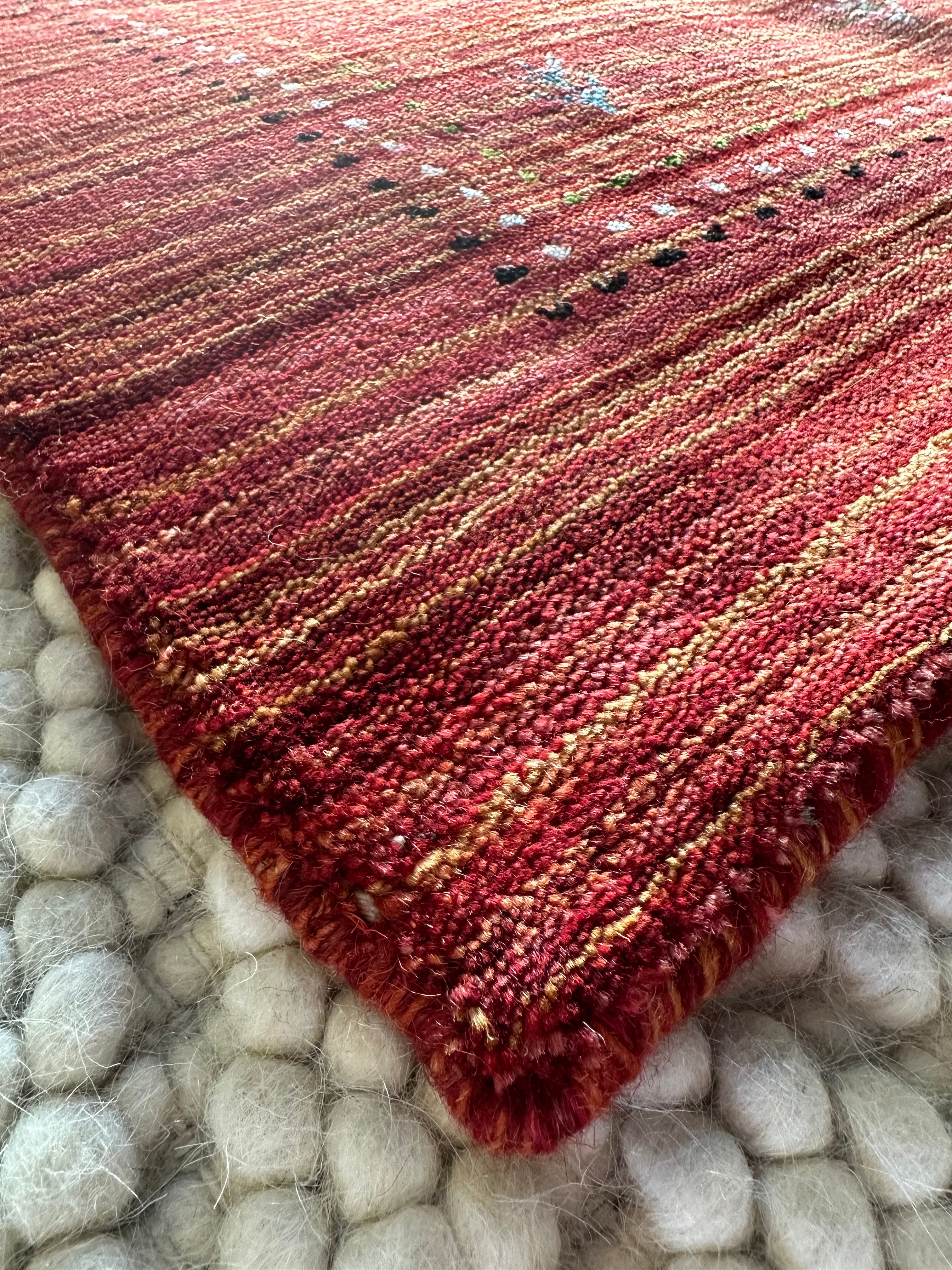 Wet Willie 3x5 Red Handwoven Gabbeh Rug