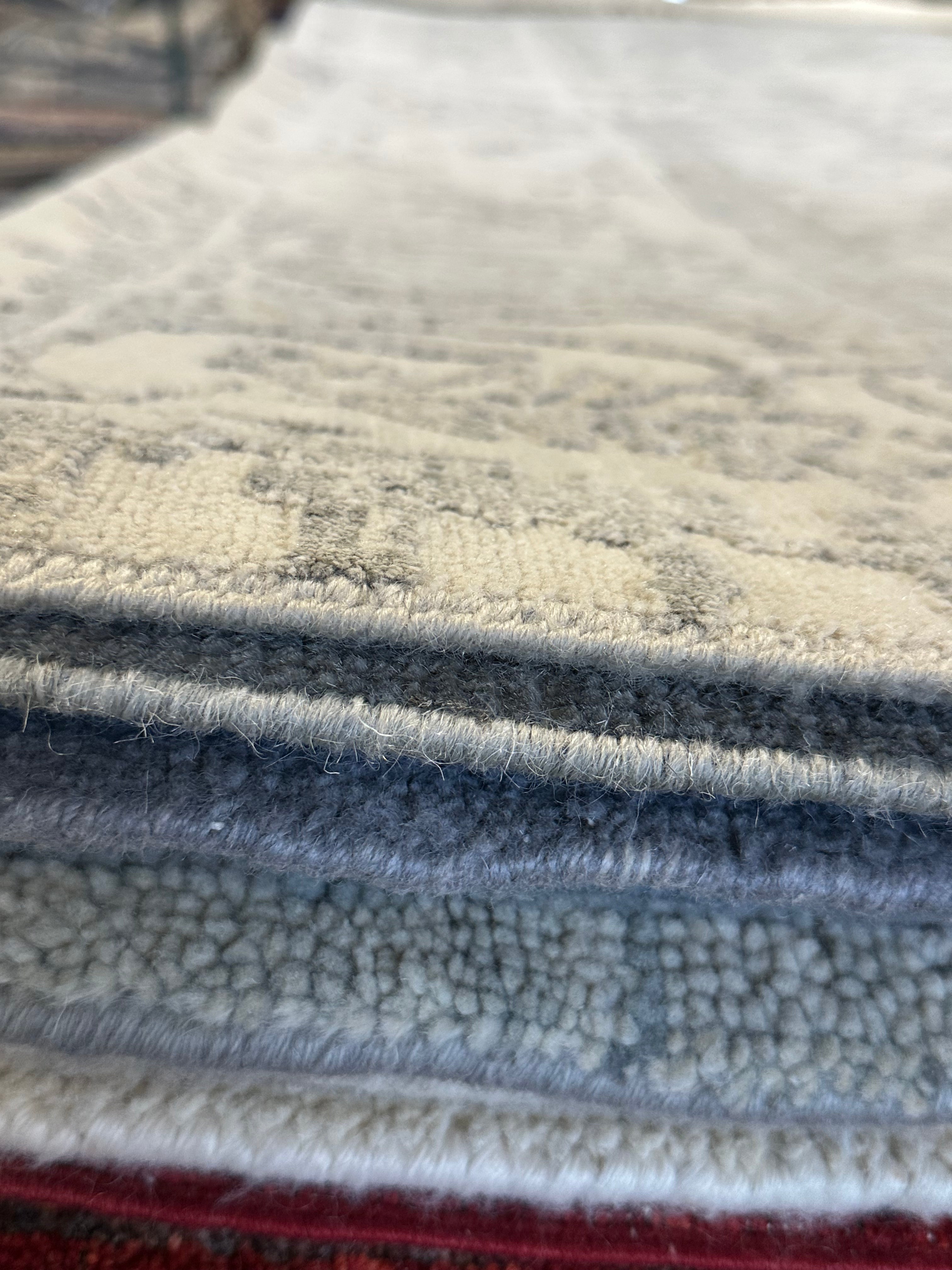 Damon Gupton 9x12 Grey High-Low Hand-Knotted Modern Rug