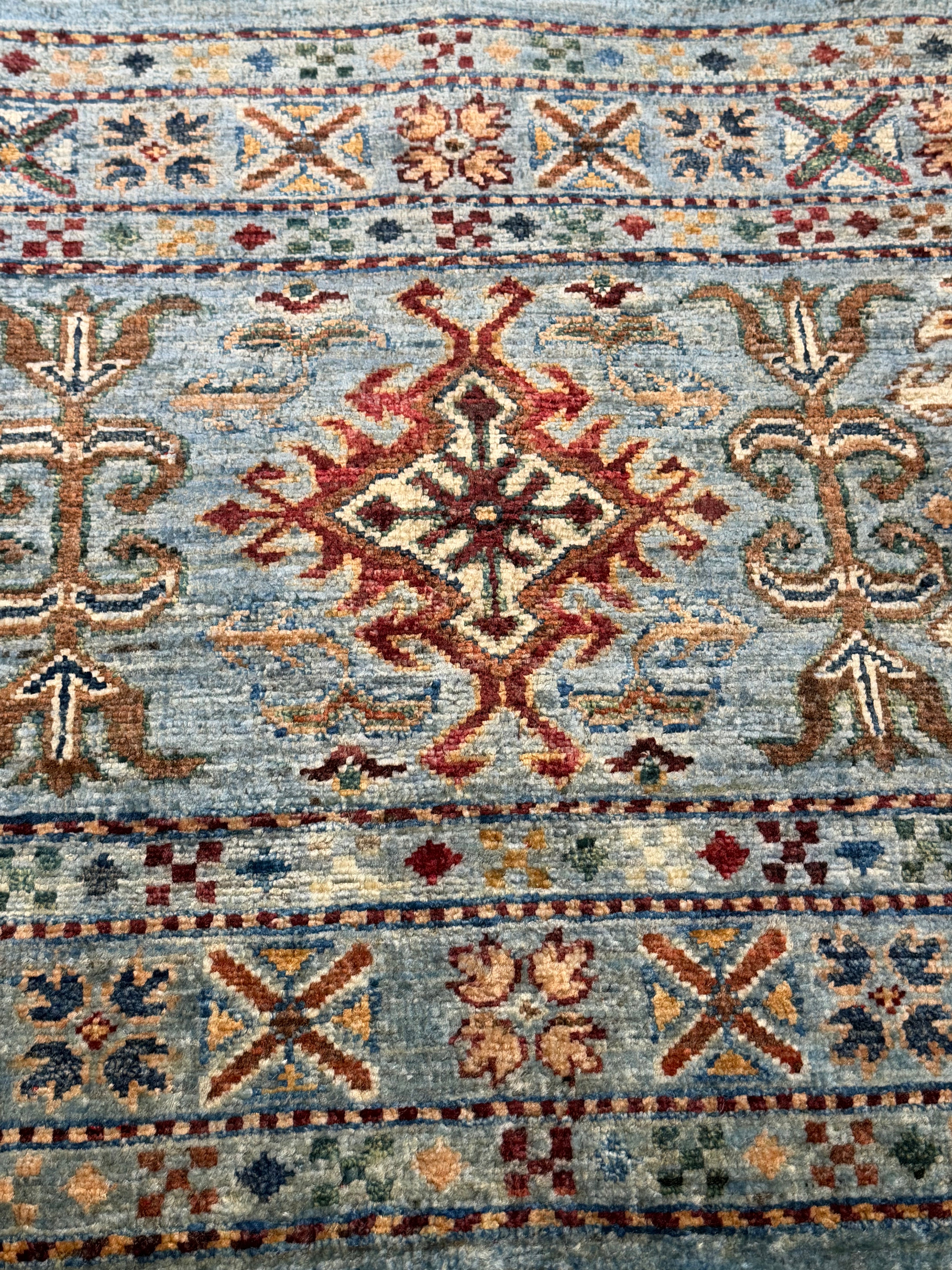 Anna Andrews 6.11x8.3 Blue Afghani Khorjin Rug