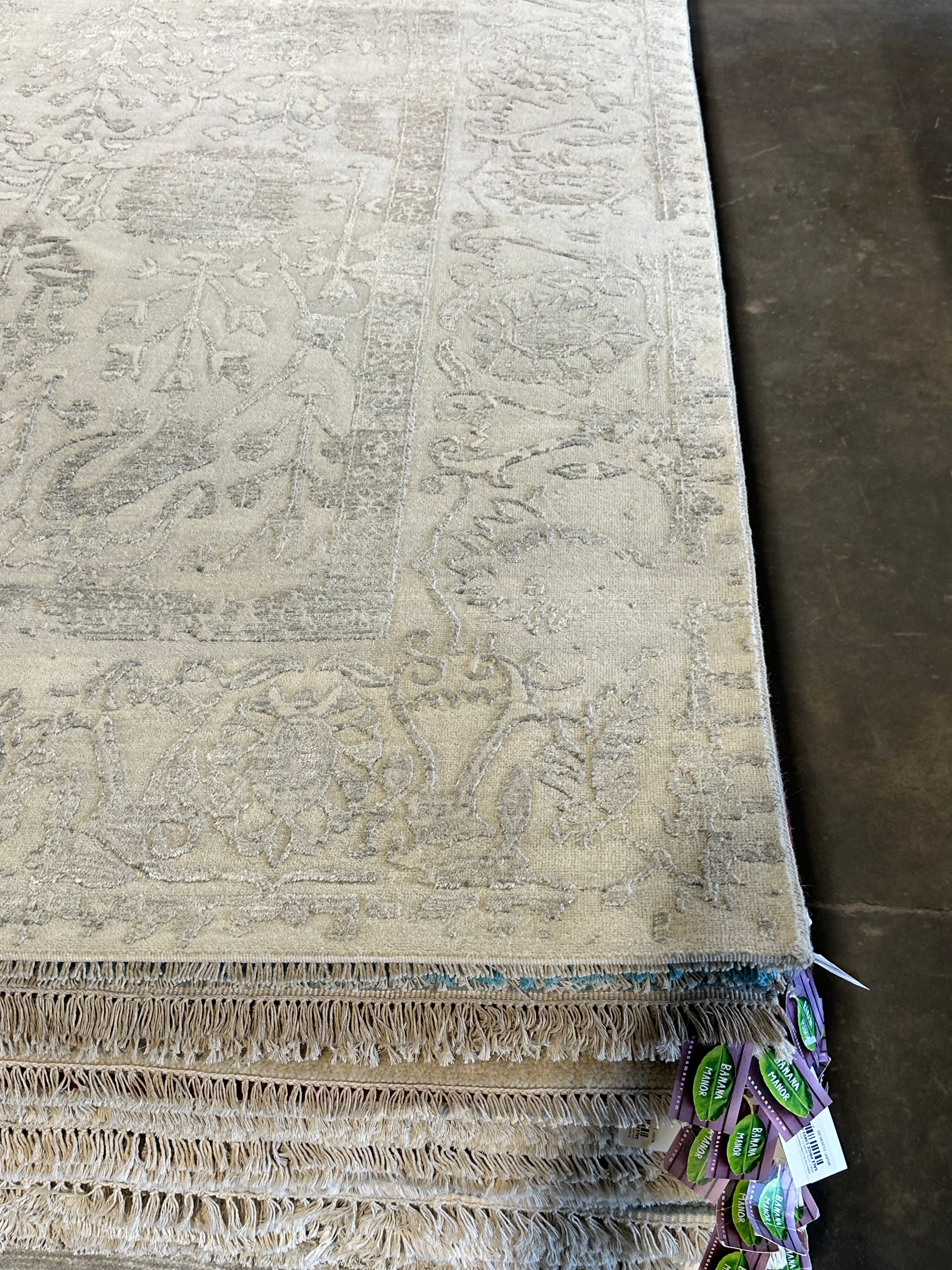 Damon Gupton 9x12 Grey High-Low Hand-Knotted Modern Rug