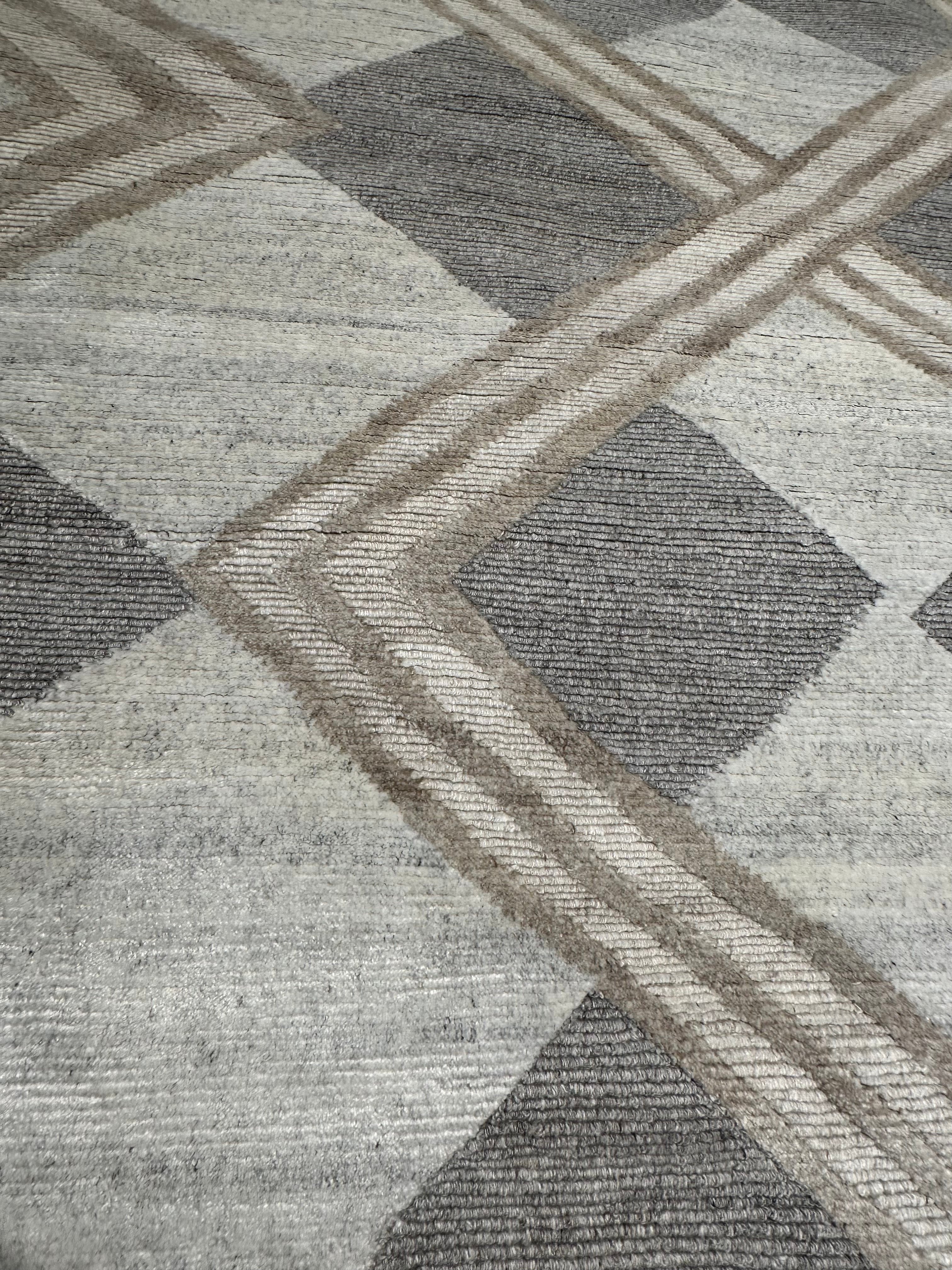 Nico 9x11.9 Hand-Knotted Modern Loop Cut Rug