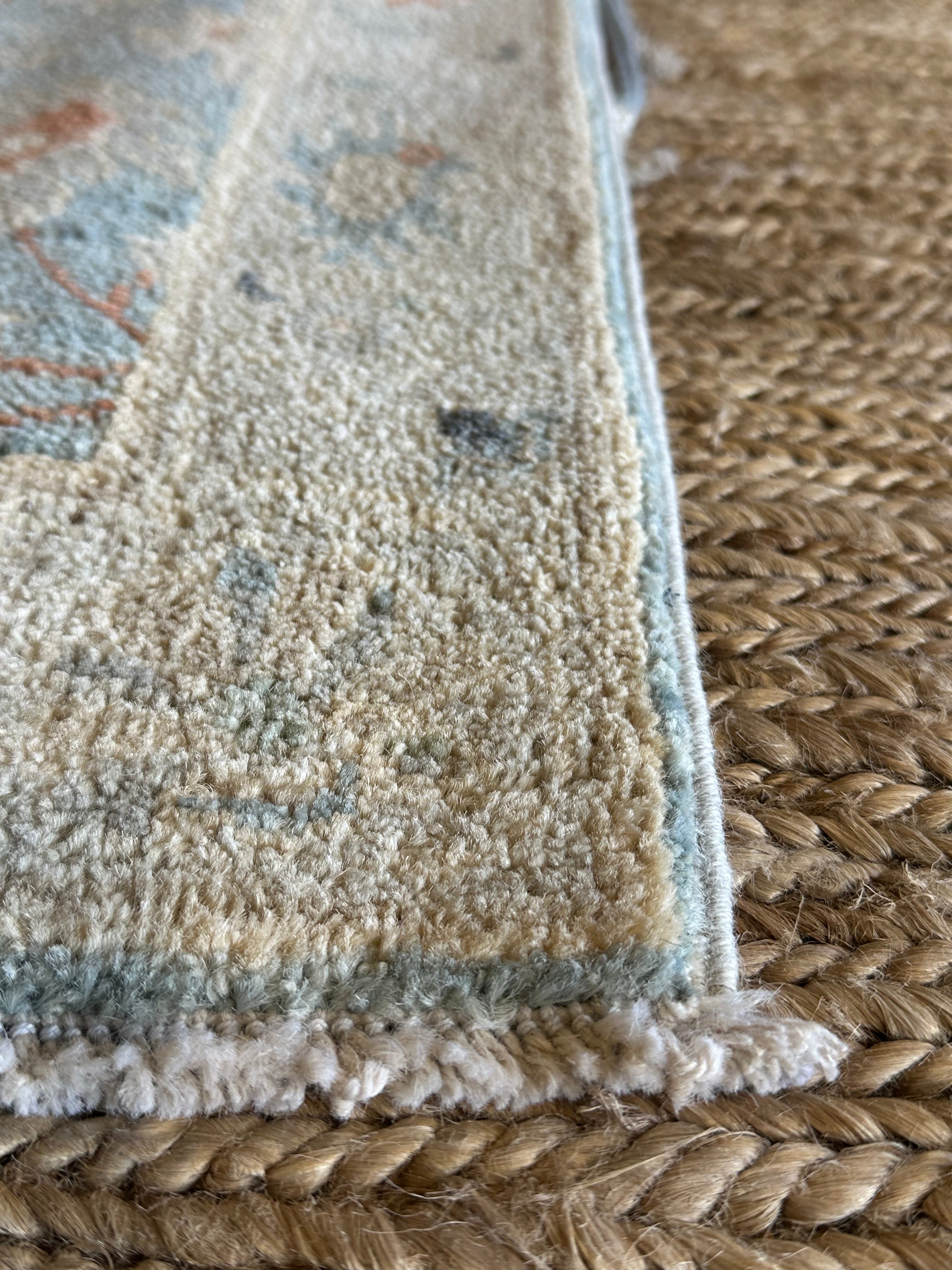Josephina Carrillo 2x2.11 Blue Afghani Whitewashed Oushak
