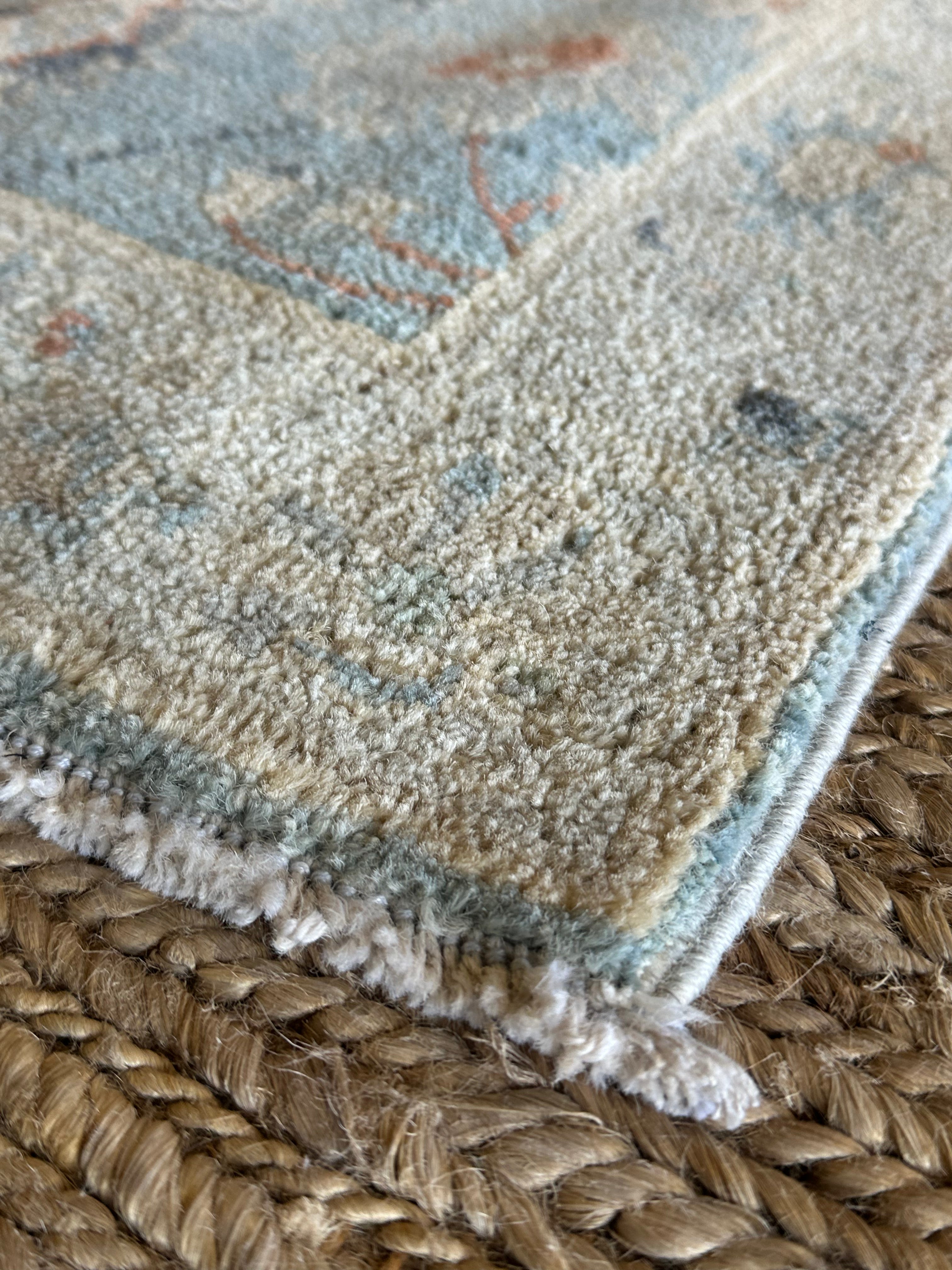 Josephina Carrillo 2x2.11 Blue Afghani Whitewashed Oushak