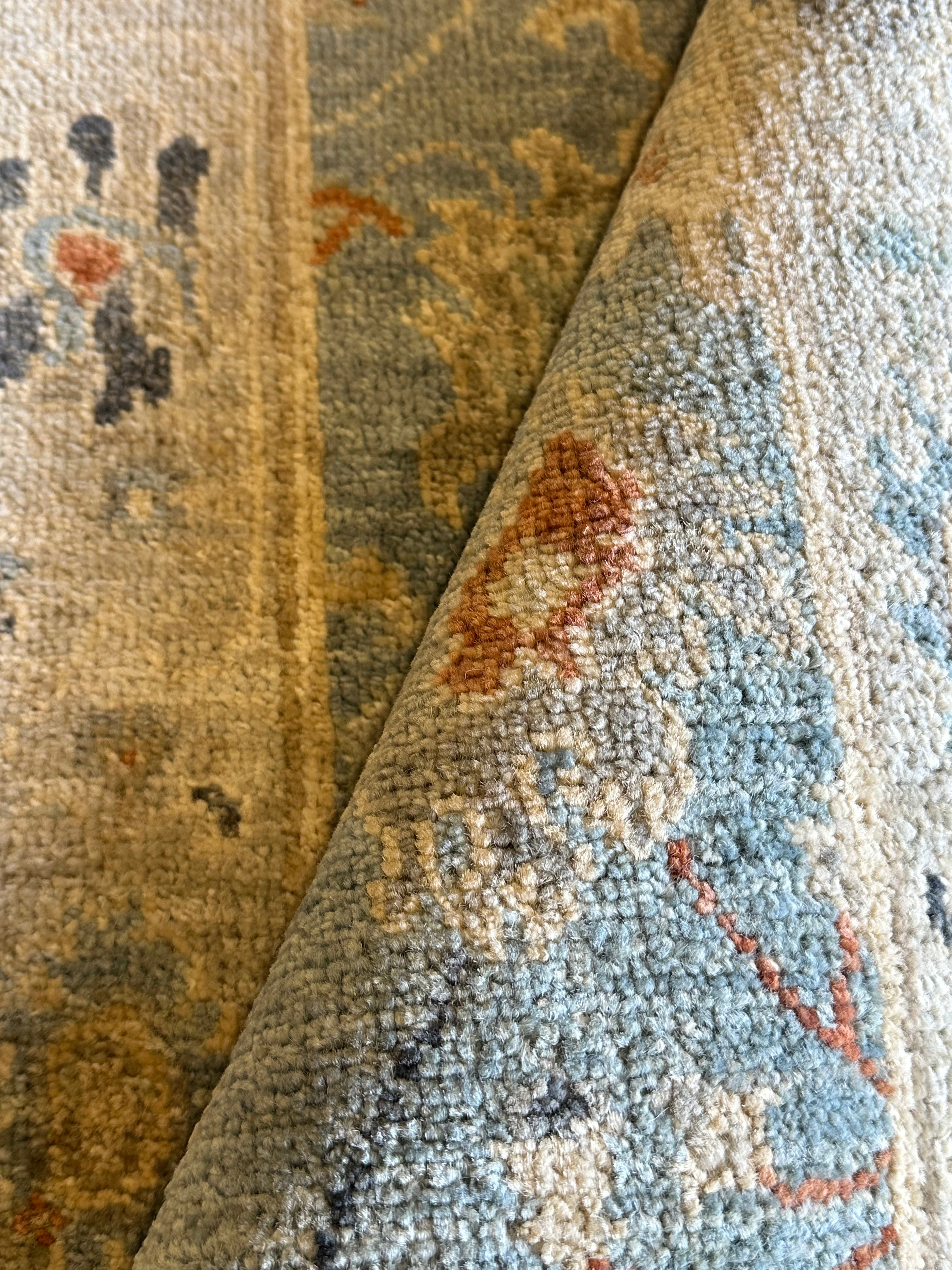 Josephina Carrillo 2x2.11 Blue Afghani Whitewashed Oushak