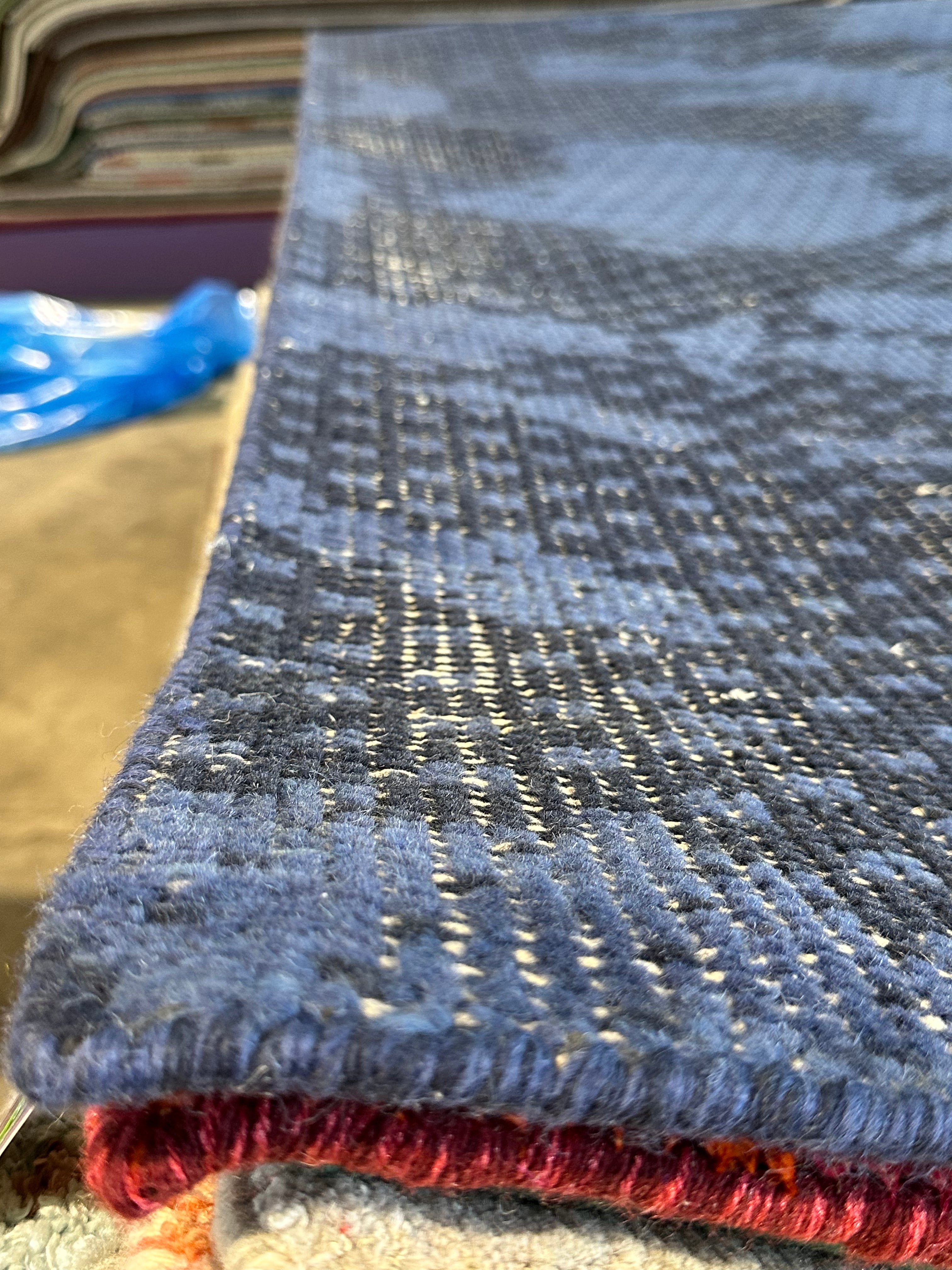 Rawiri Paratene 5x8 Hand-Knotted Modern Blue Abstract