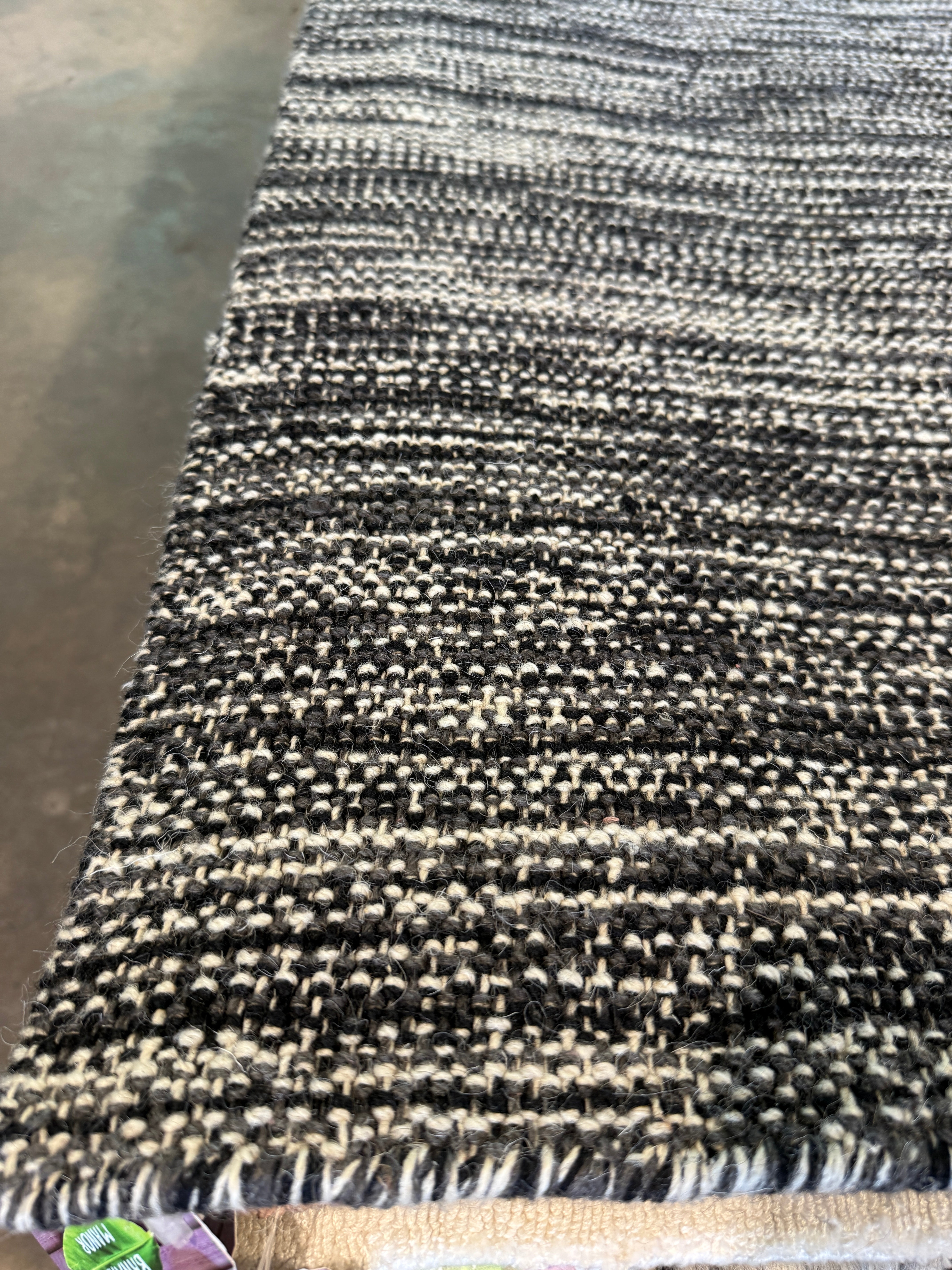Dale Housden 9x12 Handwoven Durrie Textured Black and Charcoal