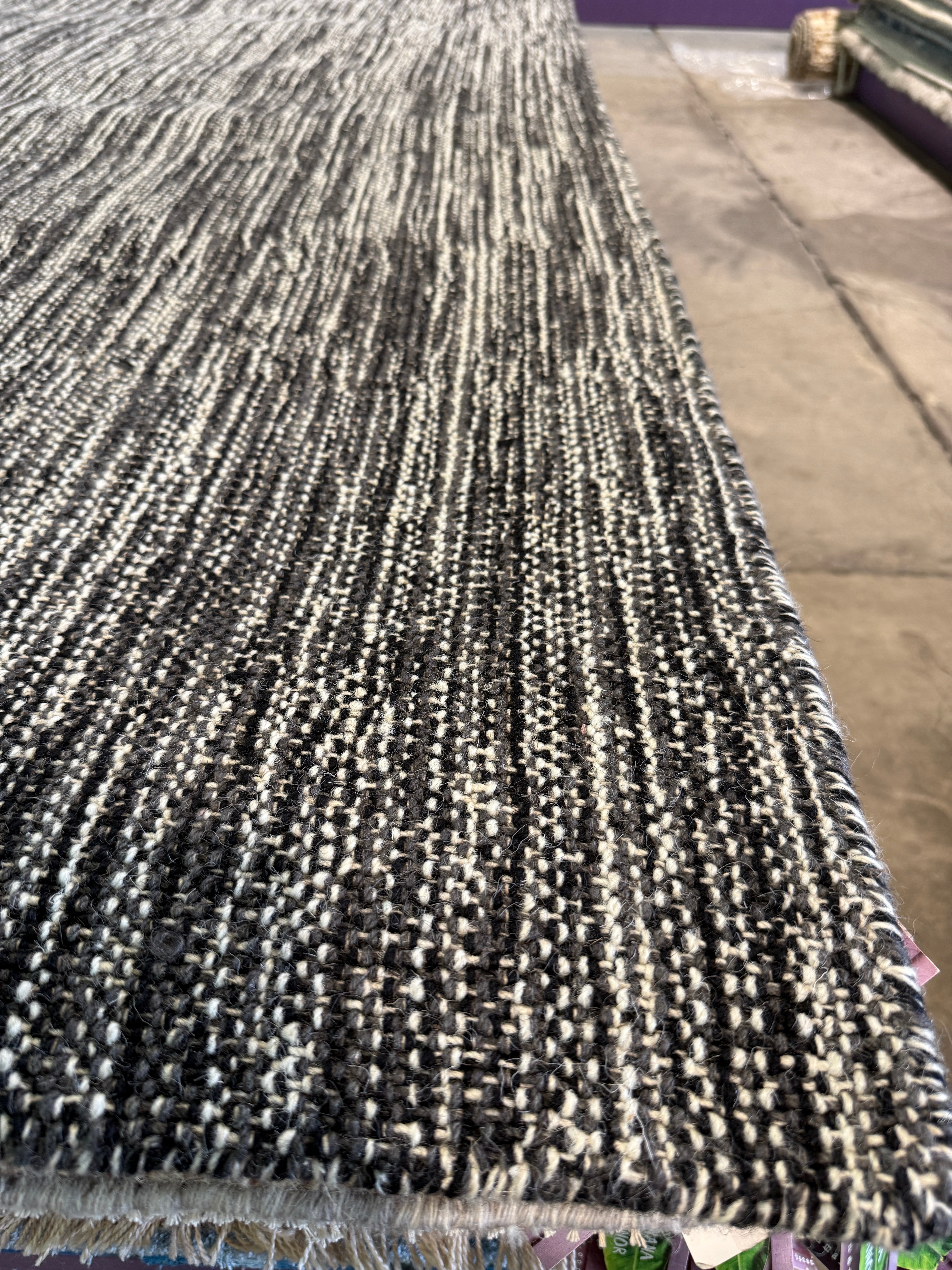 Dale Housden 9x12 Handwoven Durrie Textured Black and Charcoal