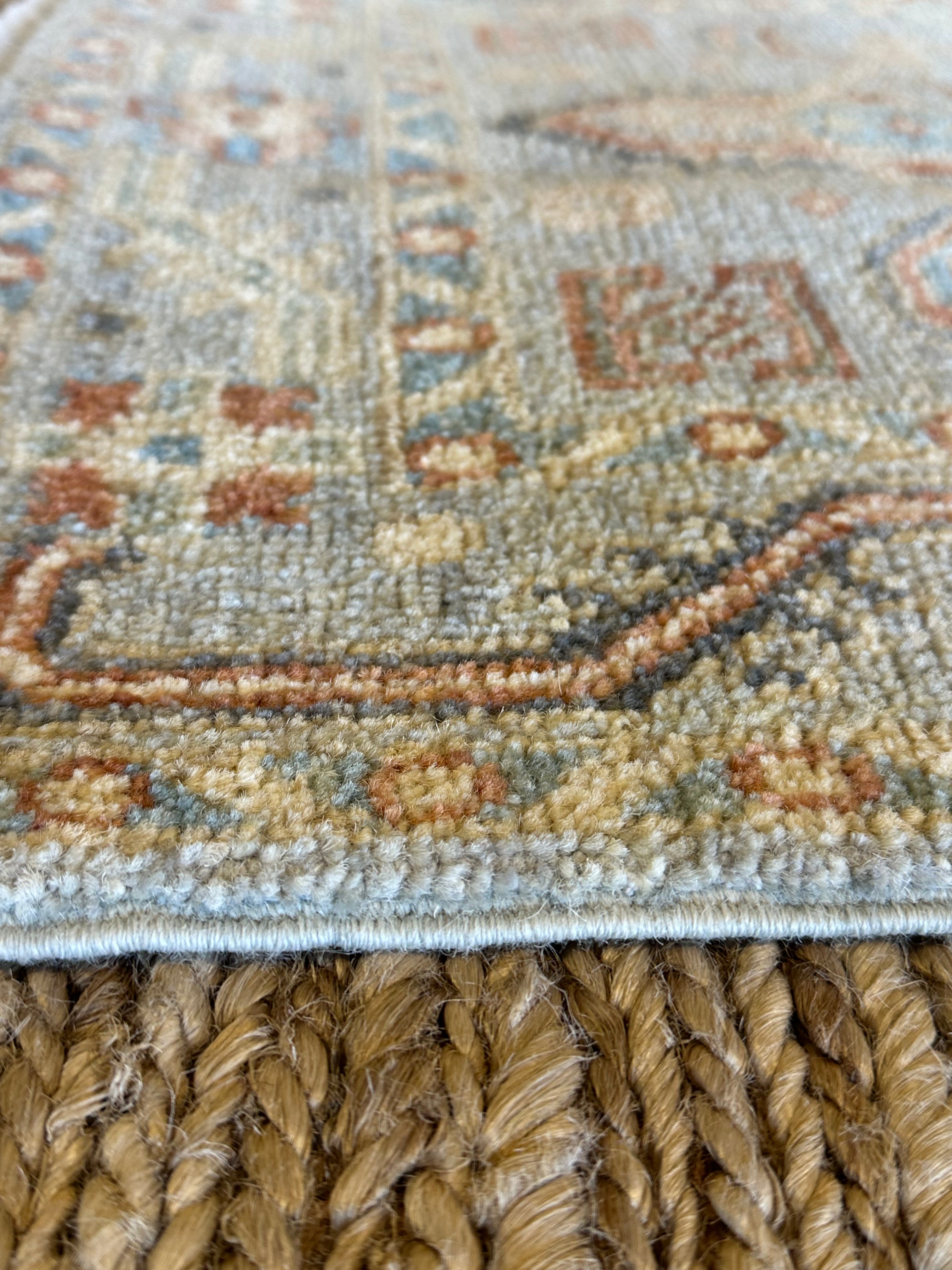 Charlie Harris 2x3 Blue Afghani Whitewashed Oushak