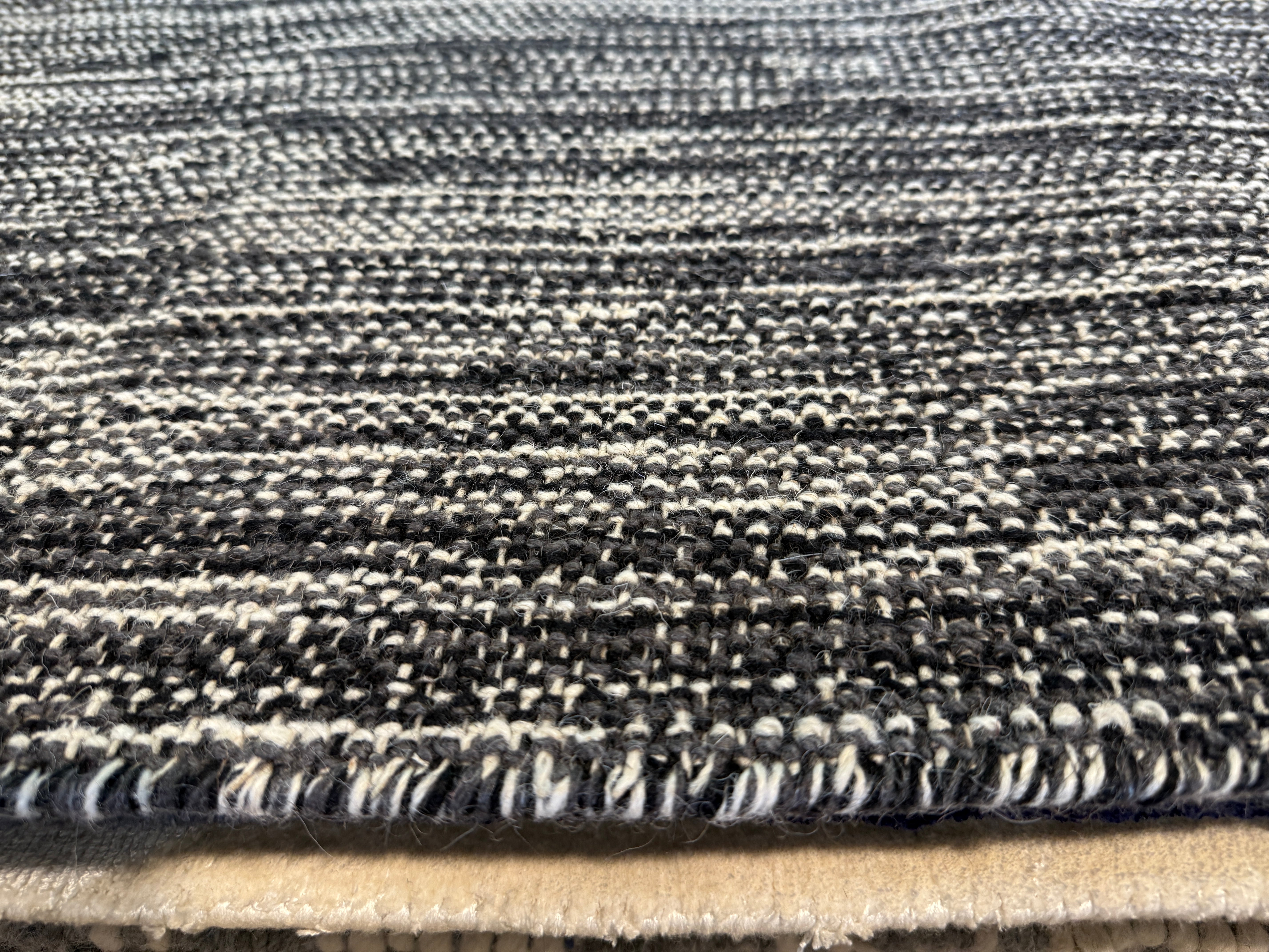 Dale Housden 9x12 Handwoven Durrie Textured Black and Charcoal