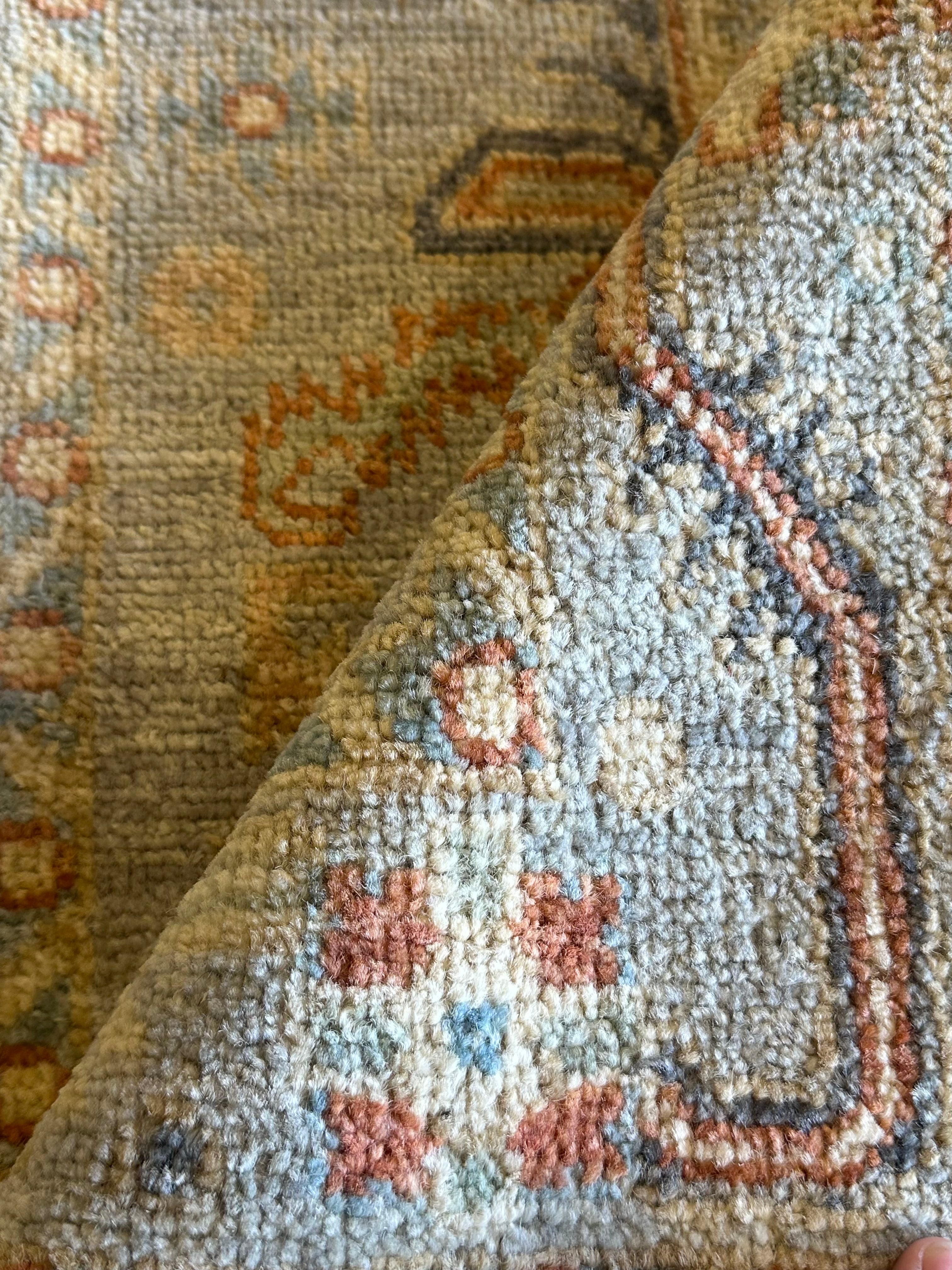 Charlie Harris 2x3 Blue Afghani Whitewashed Oushak