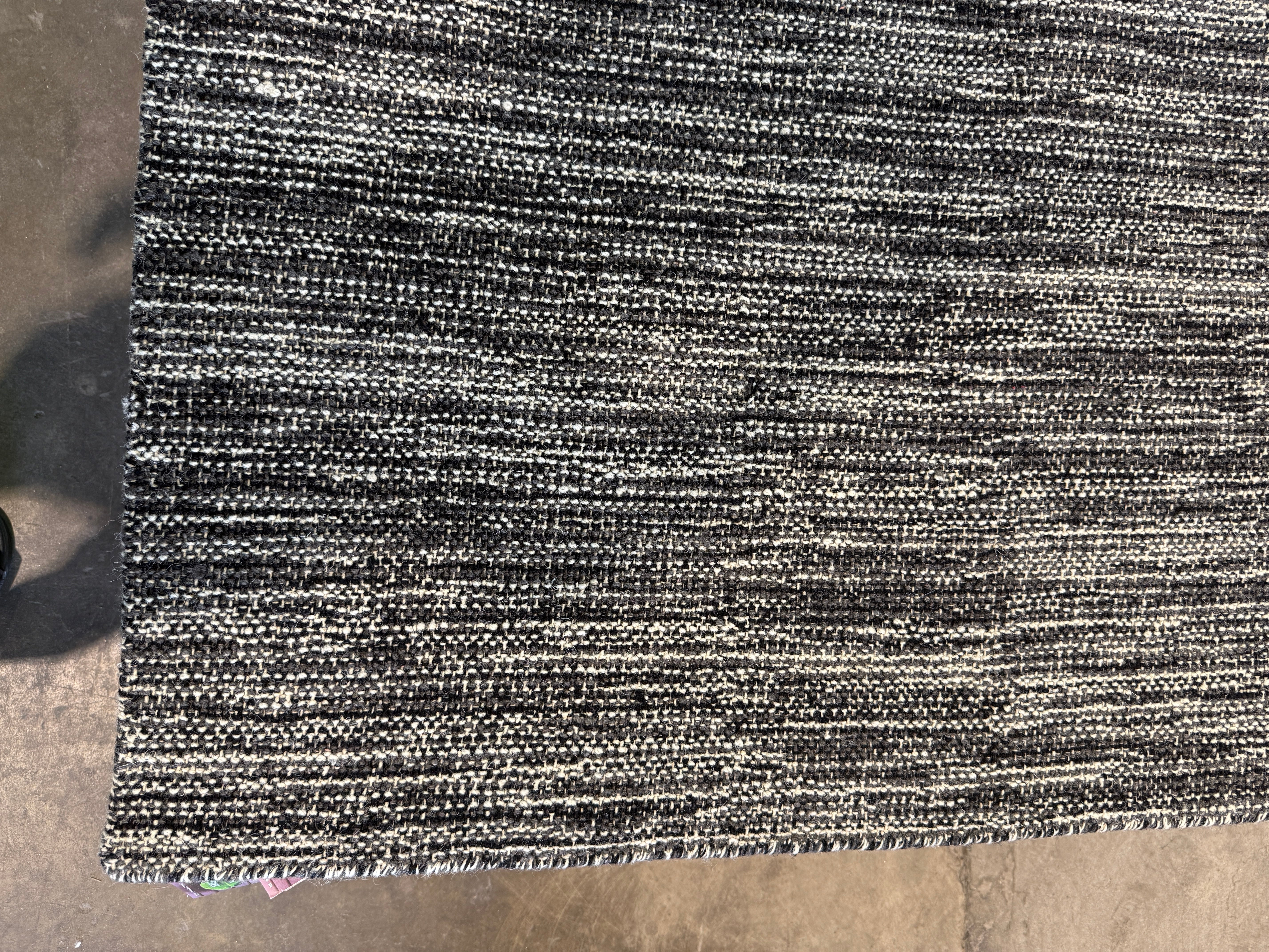 Dale Housden 9x12 Handwoven Durrie Textured Black and Charcoal