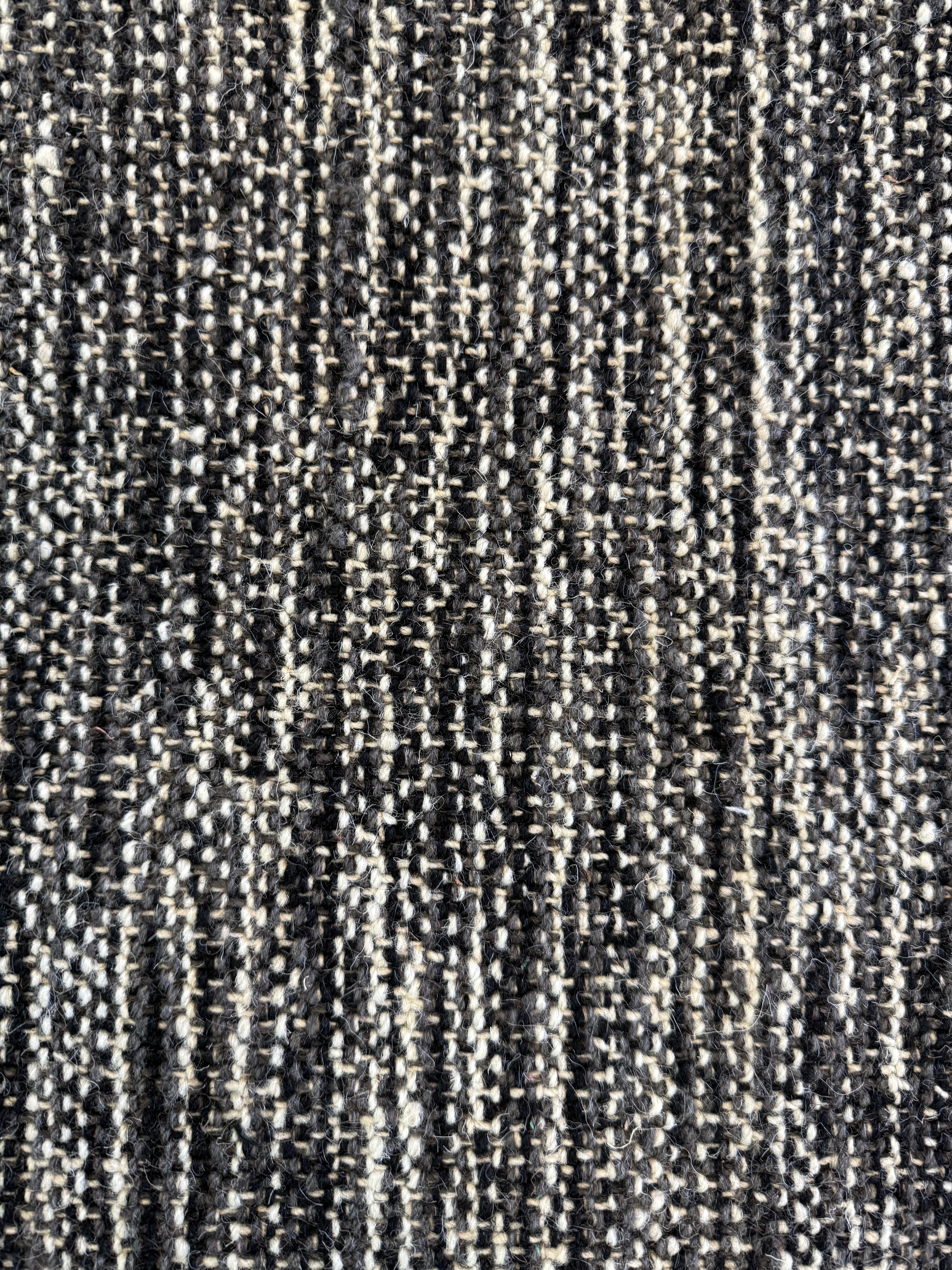 Brian Cunningham 9x12 Handwoven Durrie Textured Black and Charcoal