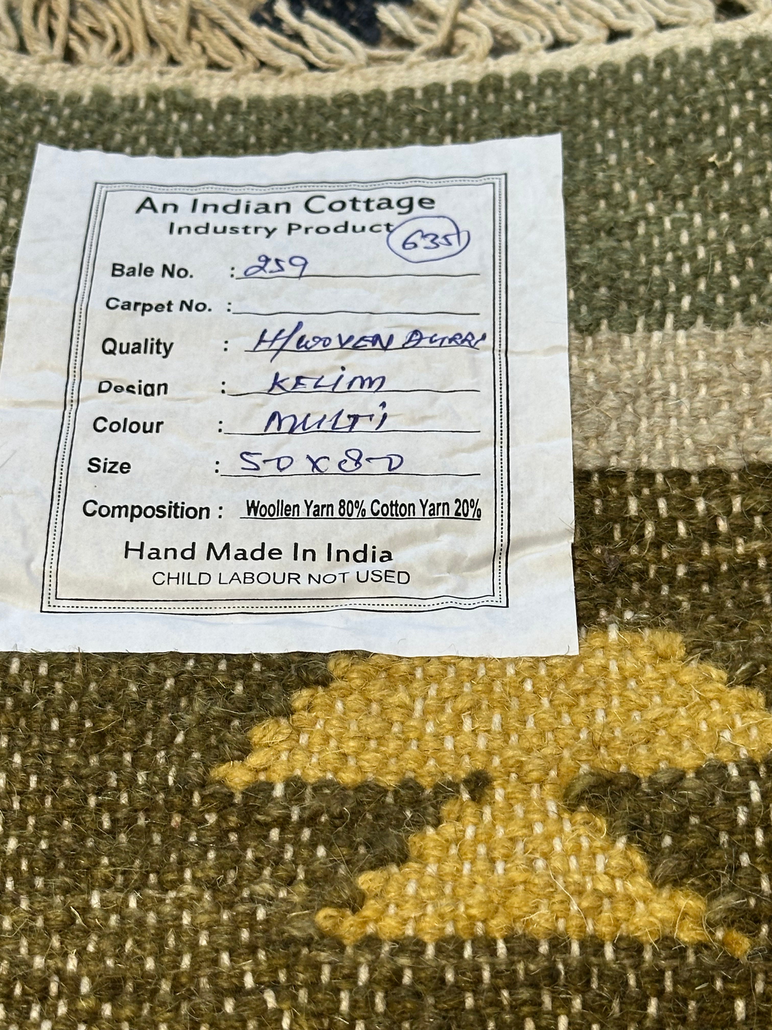 Fritai 5x8 Multi-Colored Handwoven Kilim