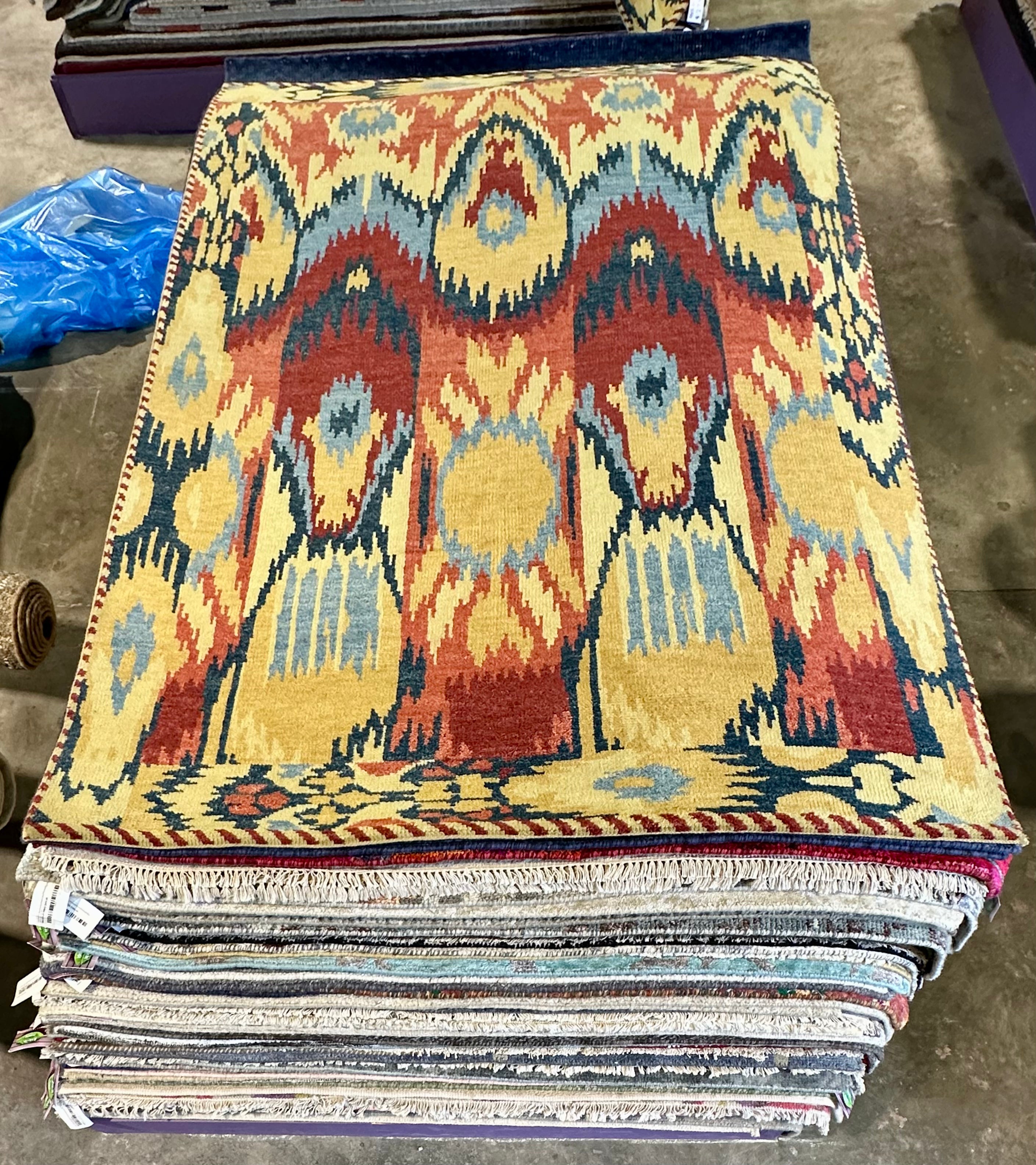Stewart 5x7.3 Yellow Hand-Knotted Modern Rug