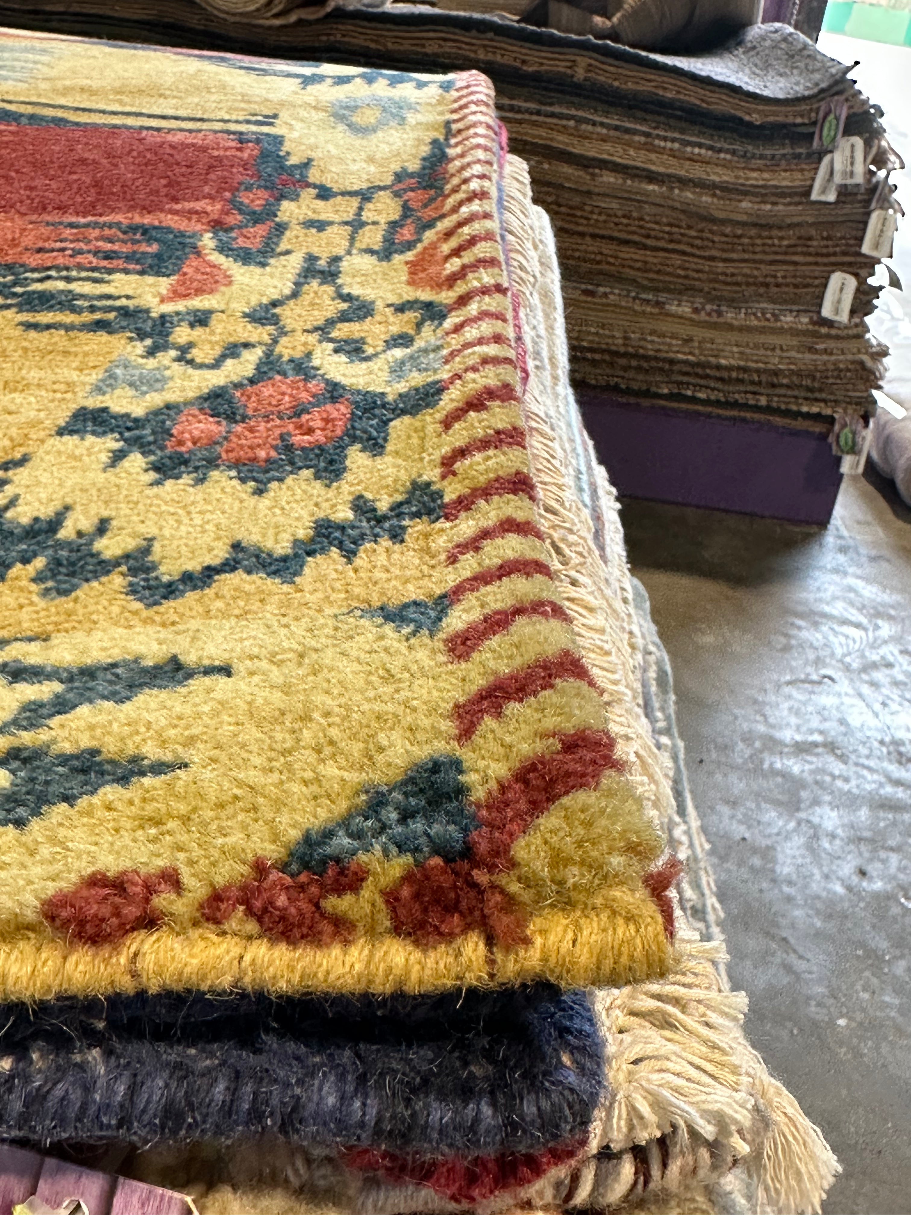 Stewart 5x7.3 Yellow Hand-Knotted Modern Rug