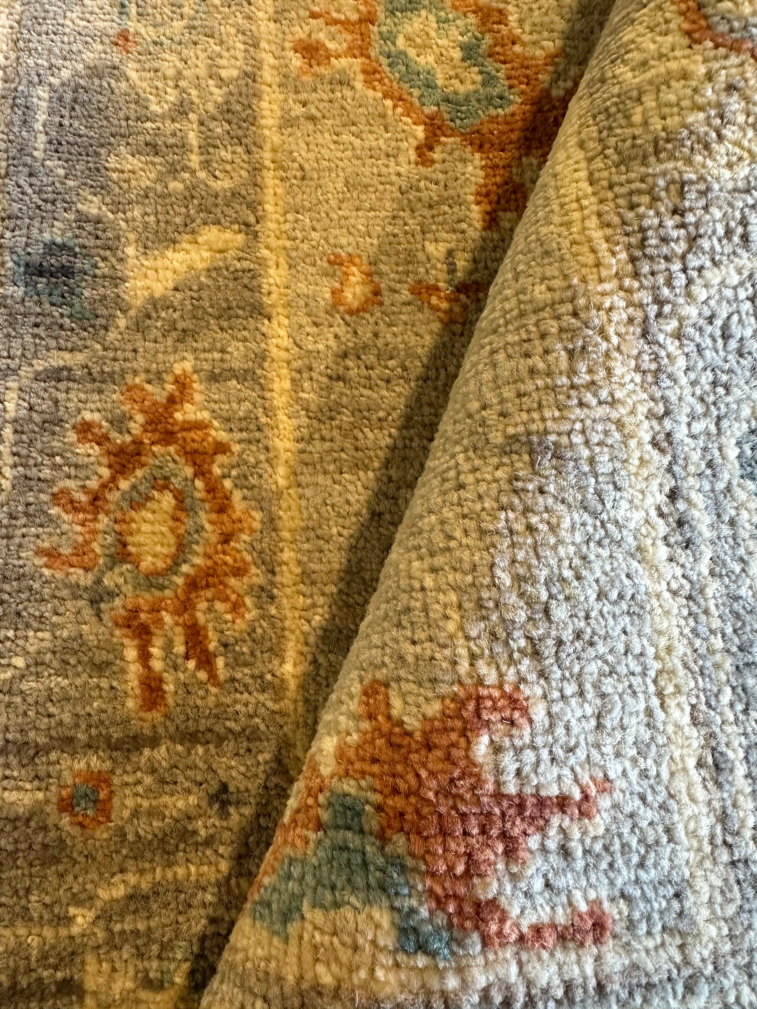 Annabeth Gish 2x3.10 Blue Afghani Whitewashed Oushak