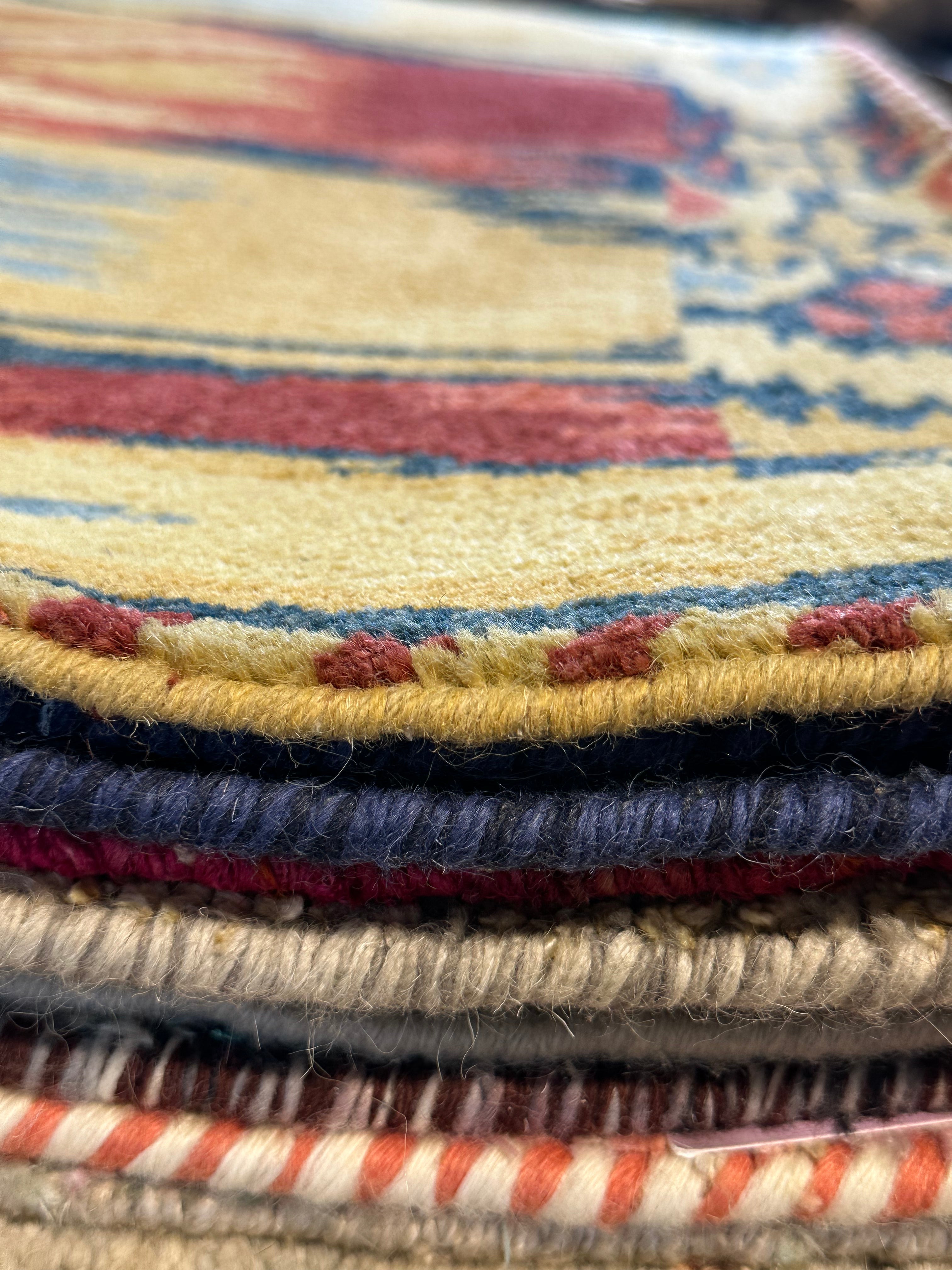 Stewart 5x7.3 Yellow Hand-Knotted Modern Rug