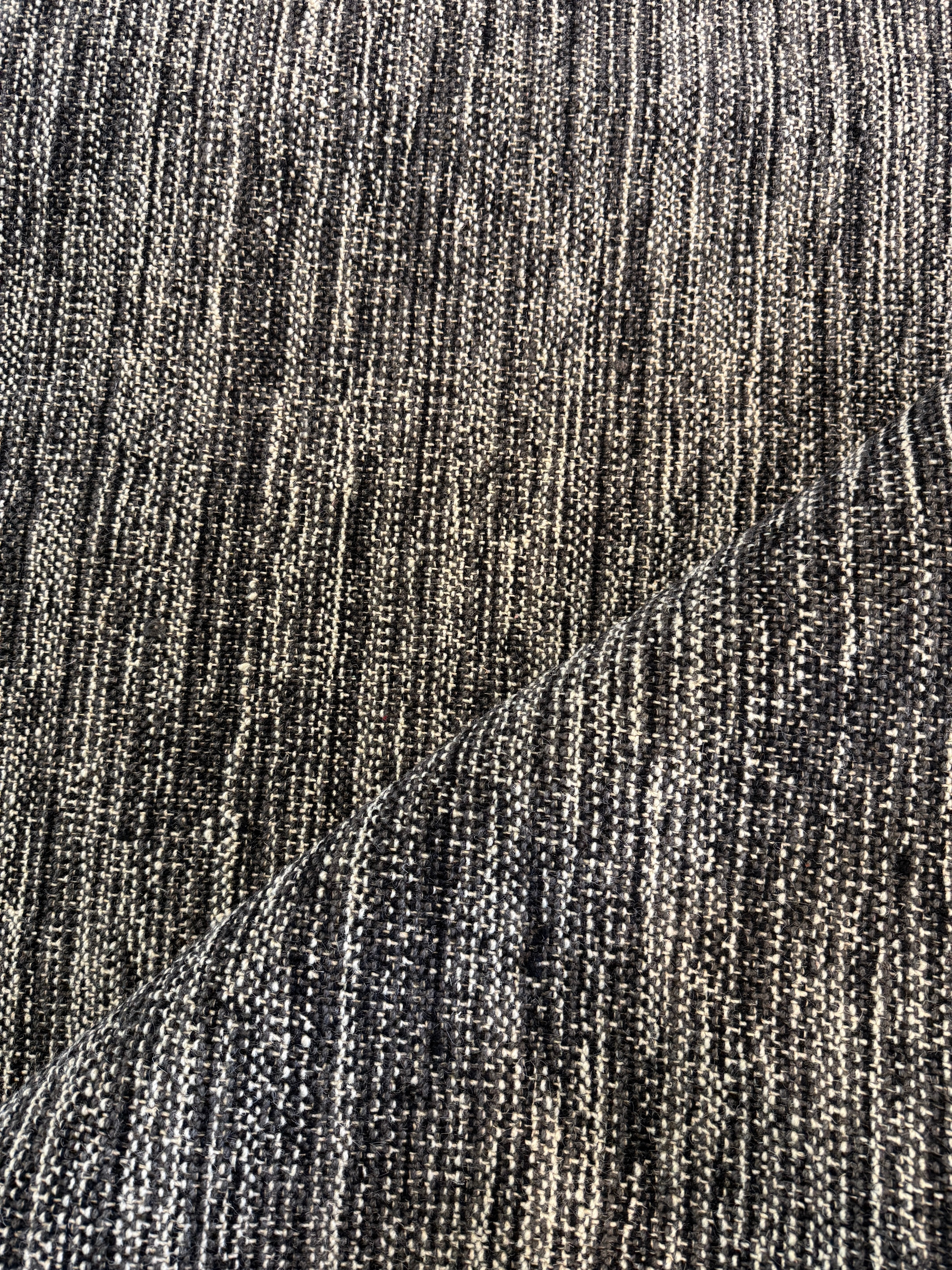 Brian Cunningham 9x12 Handwoven Durrie Textured Black and Charcoal