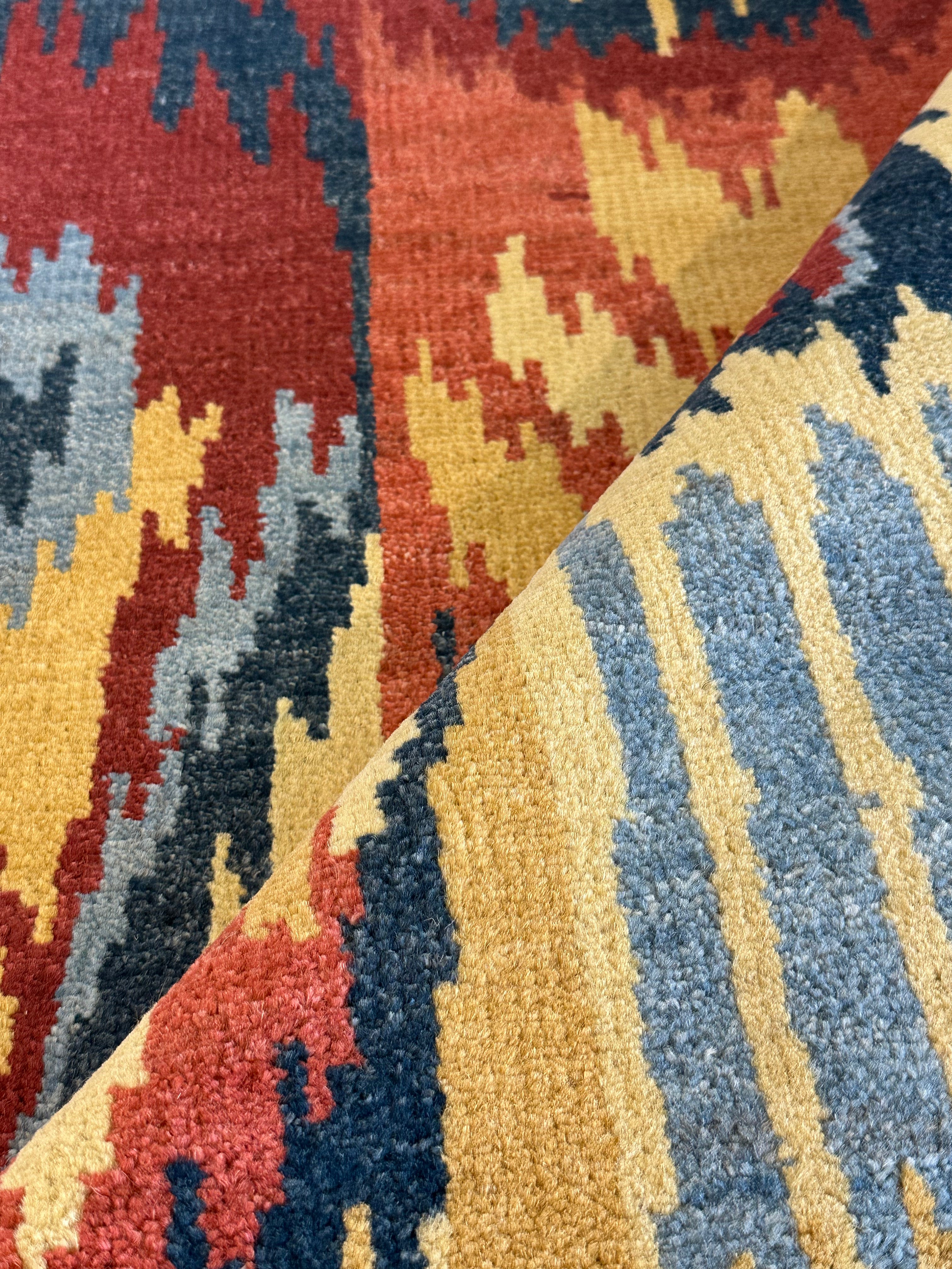 Stewart 5x7.3 Yellow Hand-Knotted Modern Rug
