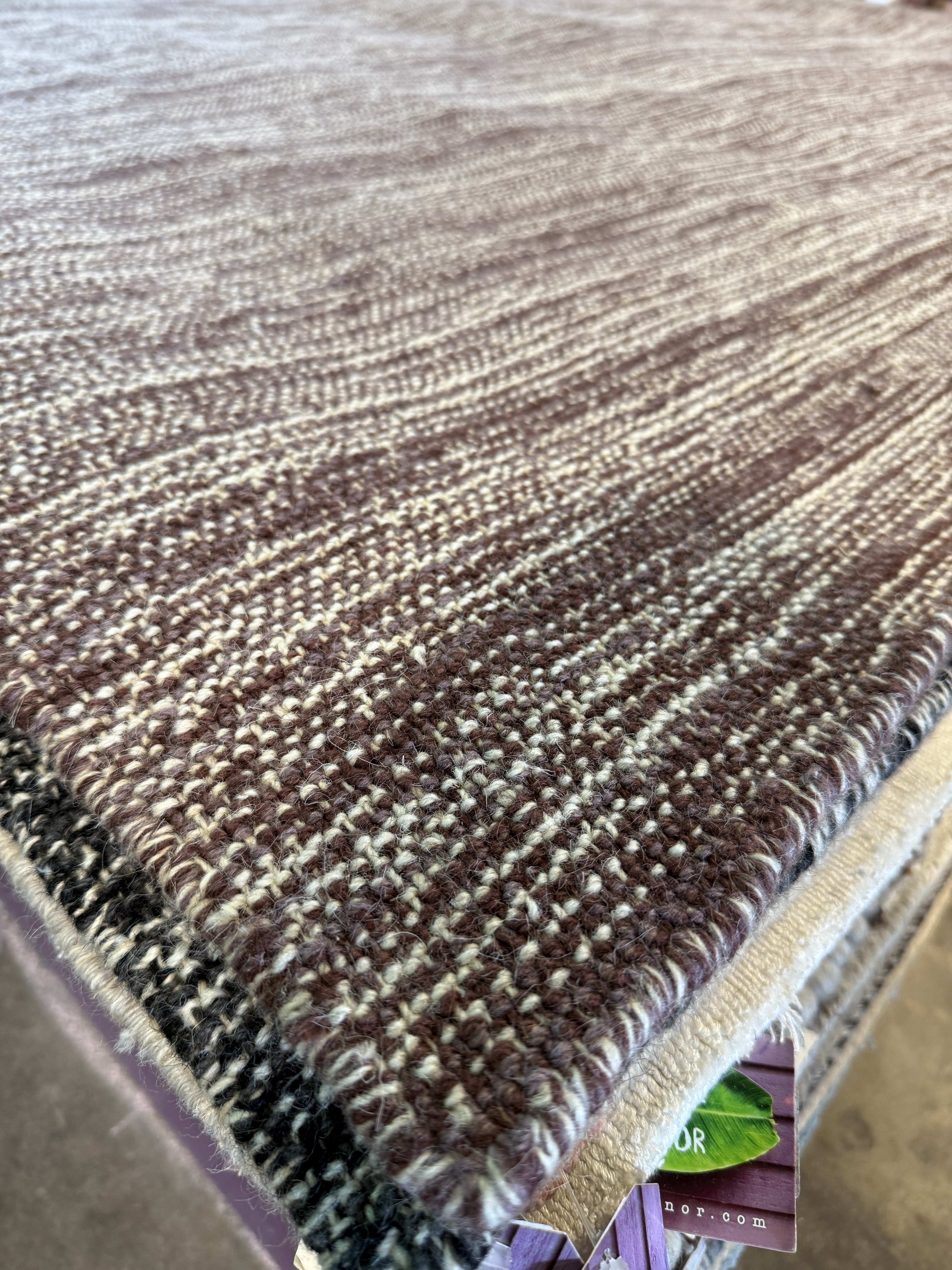 Tito Ortiz 9x12 Hand-Woven Durrie Textured Brown