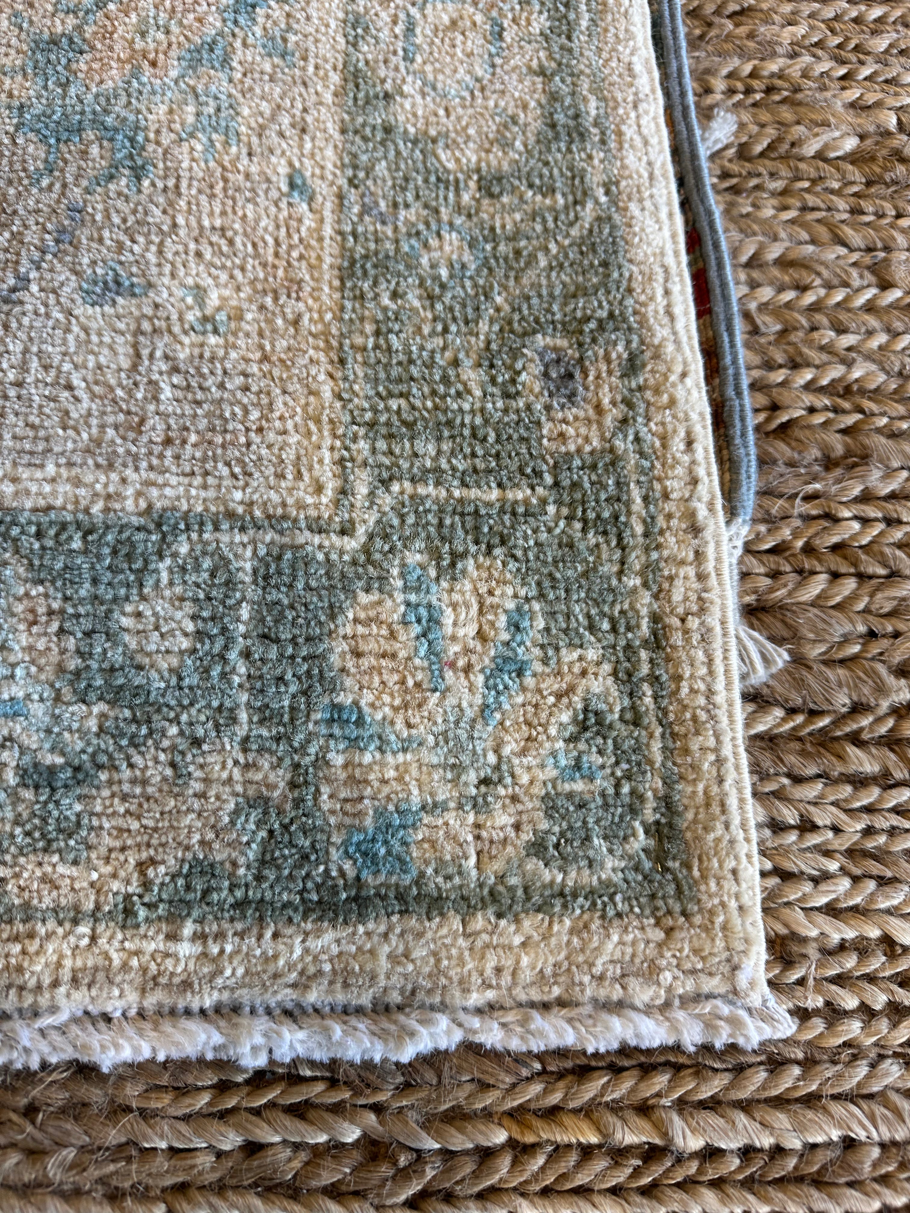Hannah Love Lanier 2x3 Green Afghani Whitewashed Oushak