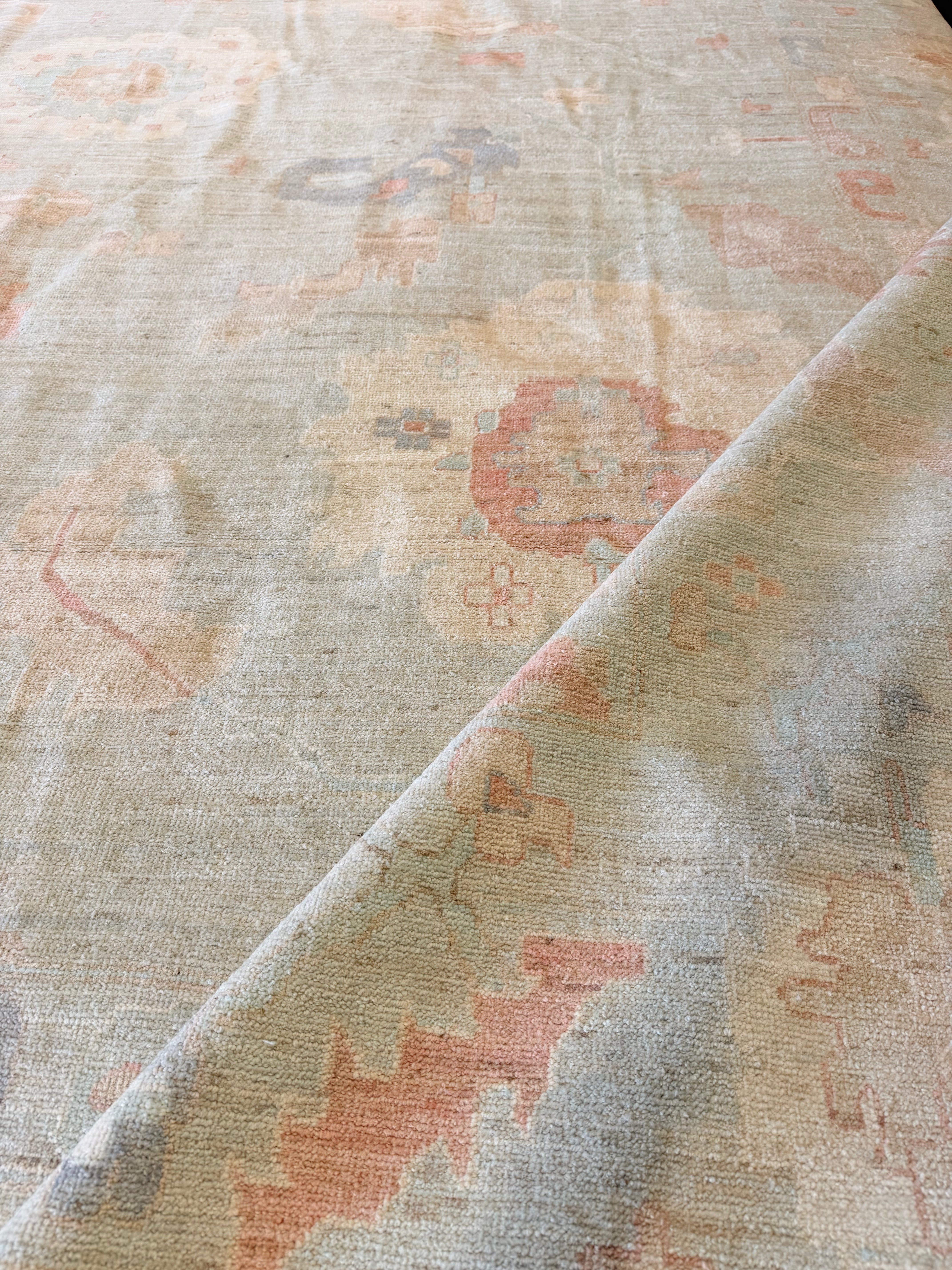 Jenna Clause 12.1x14.10 Blue Afghani Whitewashed Oushak