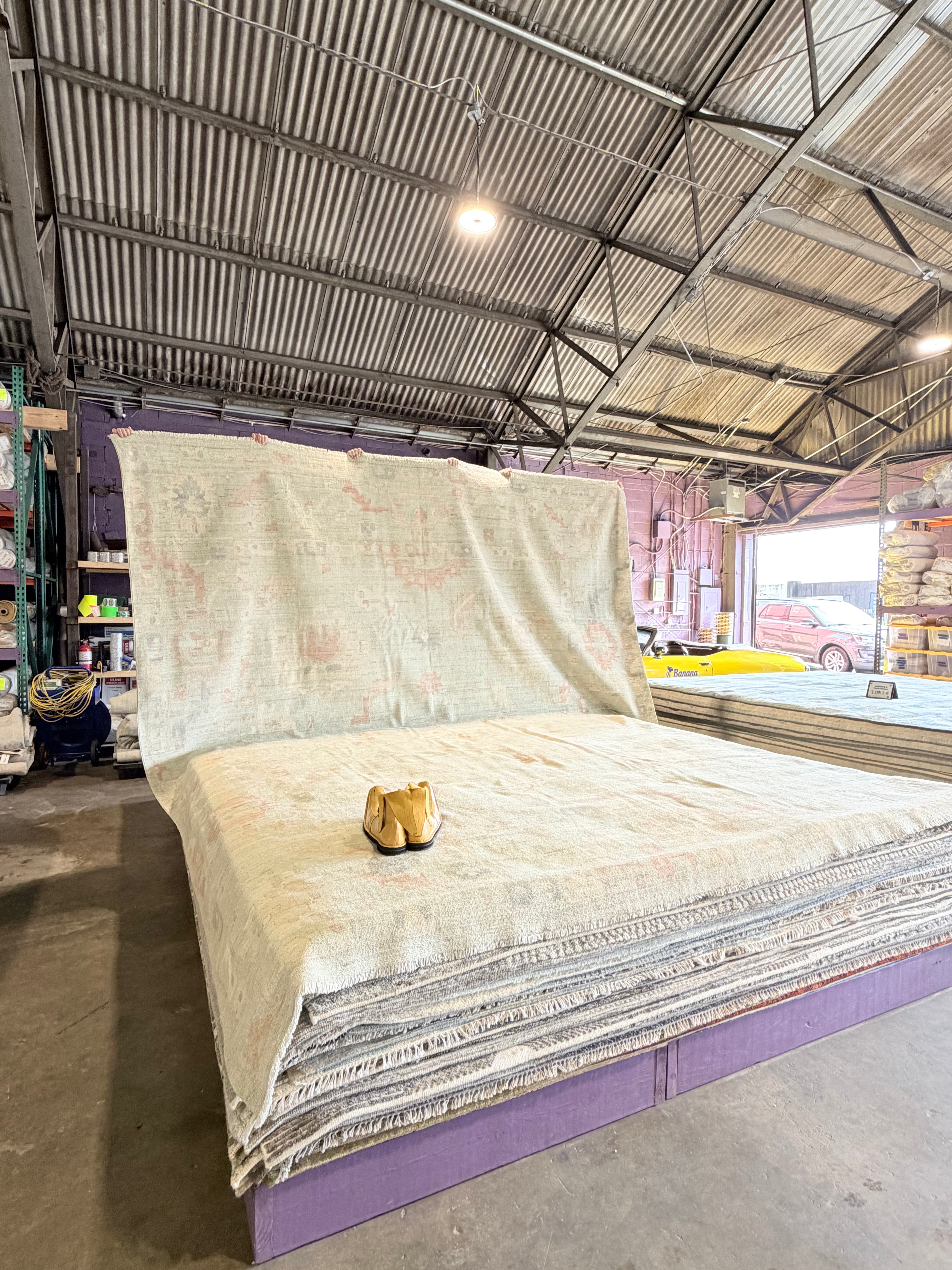 Jenna Clause 12.1x14.10 Blue Afghani Whitewashed Oushak