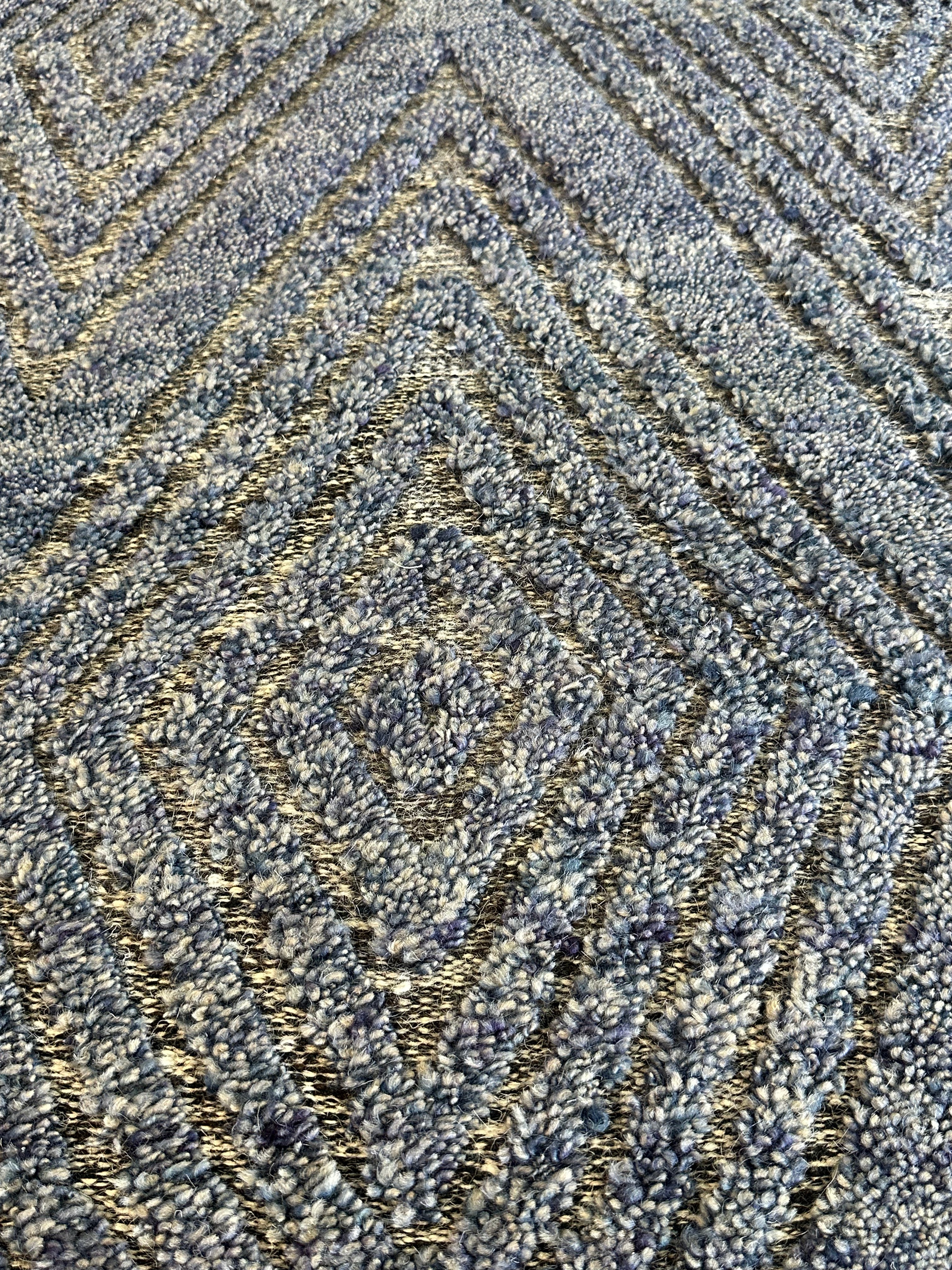 Bruce Spence 5x8 Hand-Knotted Modern Rug Blue High-Low