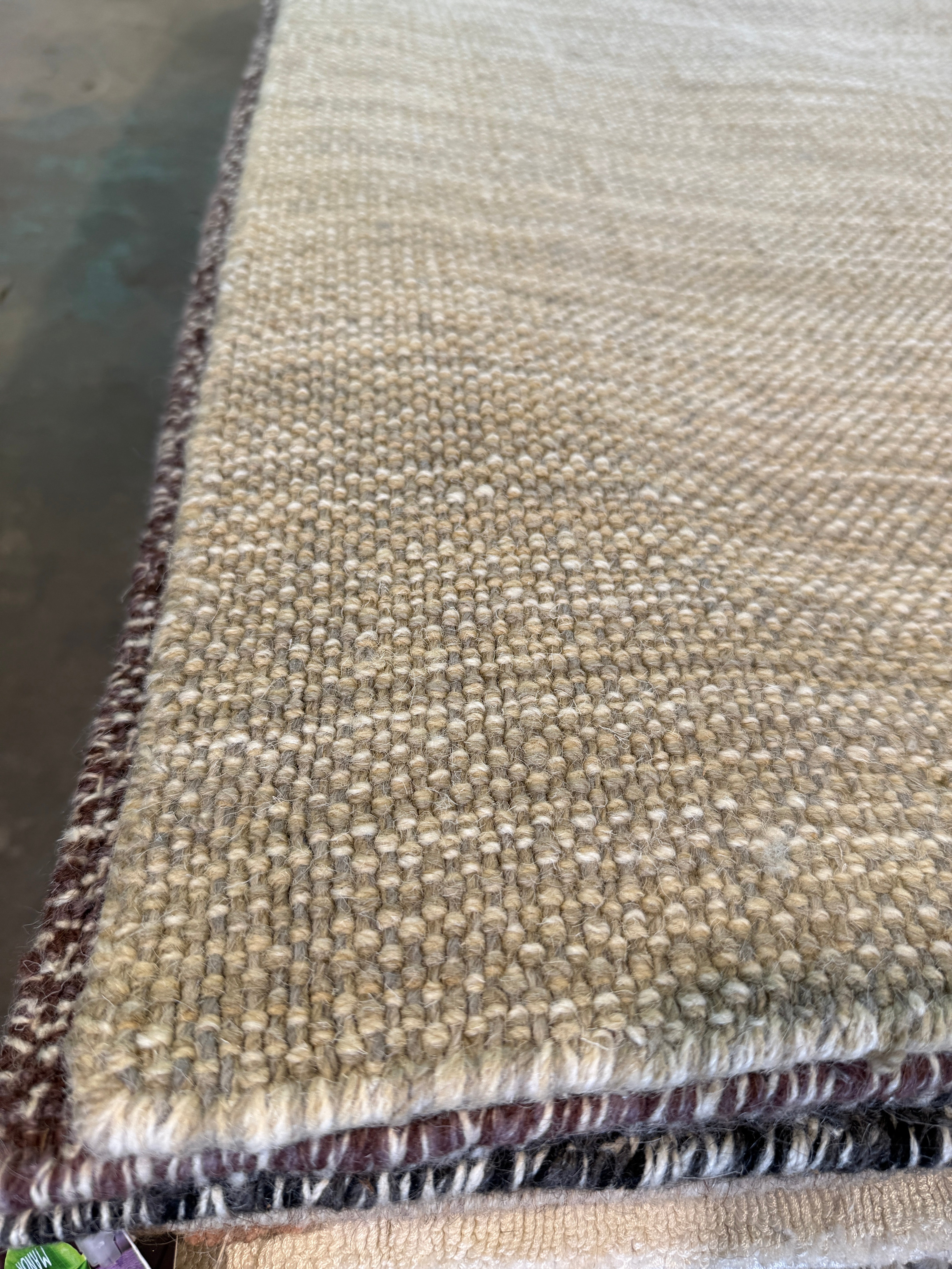 Michael King 9x12 Handwoven Durrie Textured Beige
