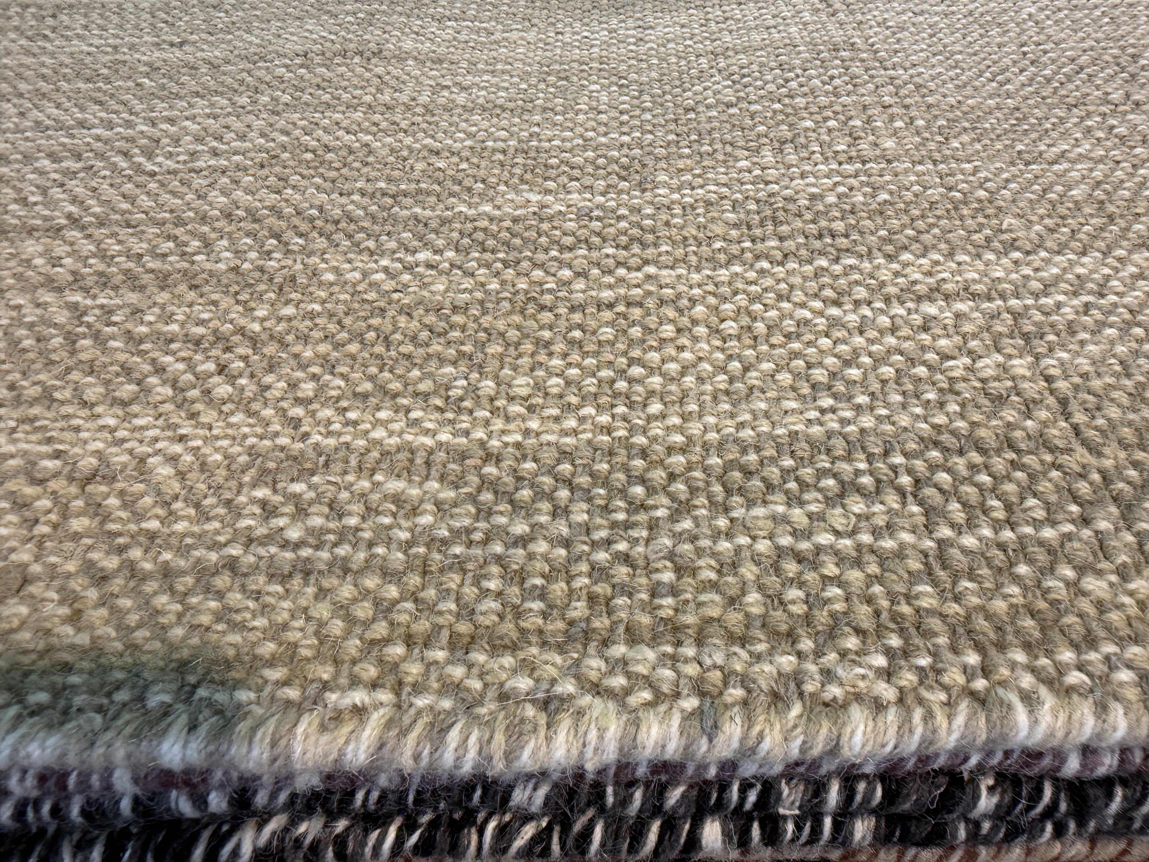 Michael King 9x12 Handwoven Durrie Textured Beige