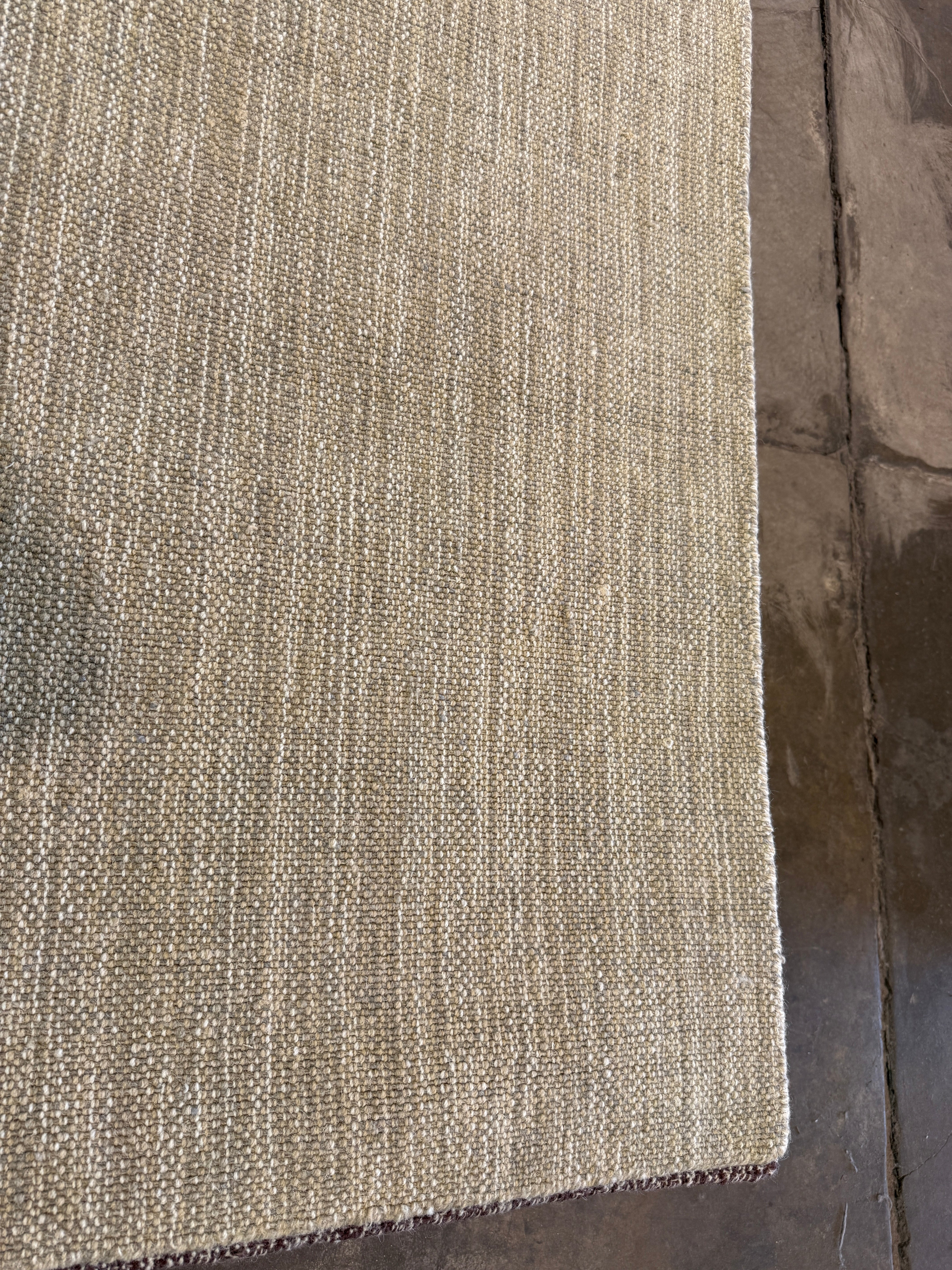Michael King 9x12 Handwoven Durrie Textured Beige