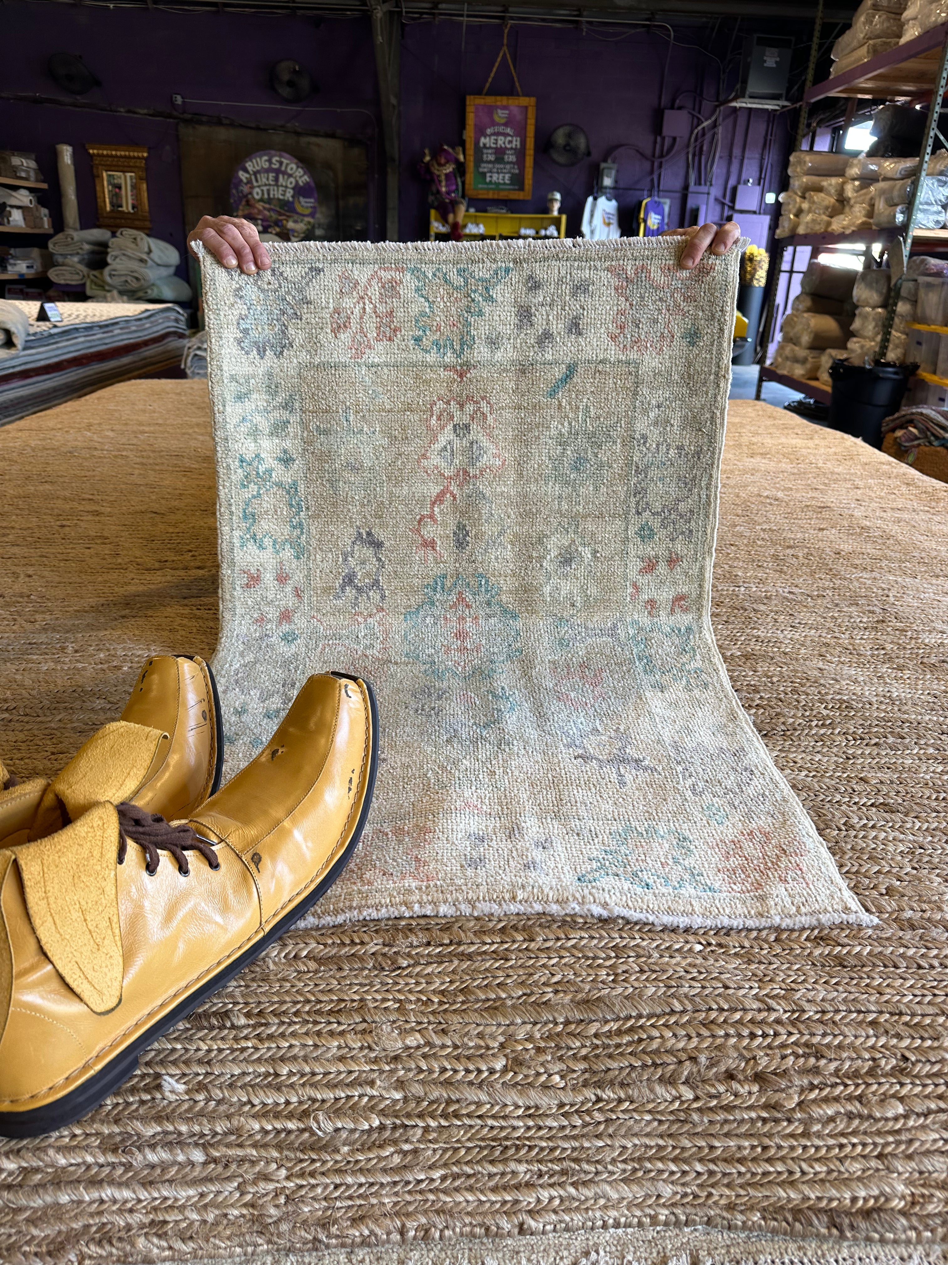 Sam Westfield 2x3 Beige Afghani Whitewashed Oushak