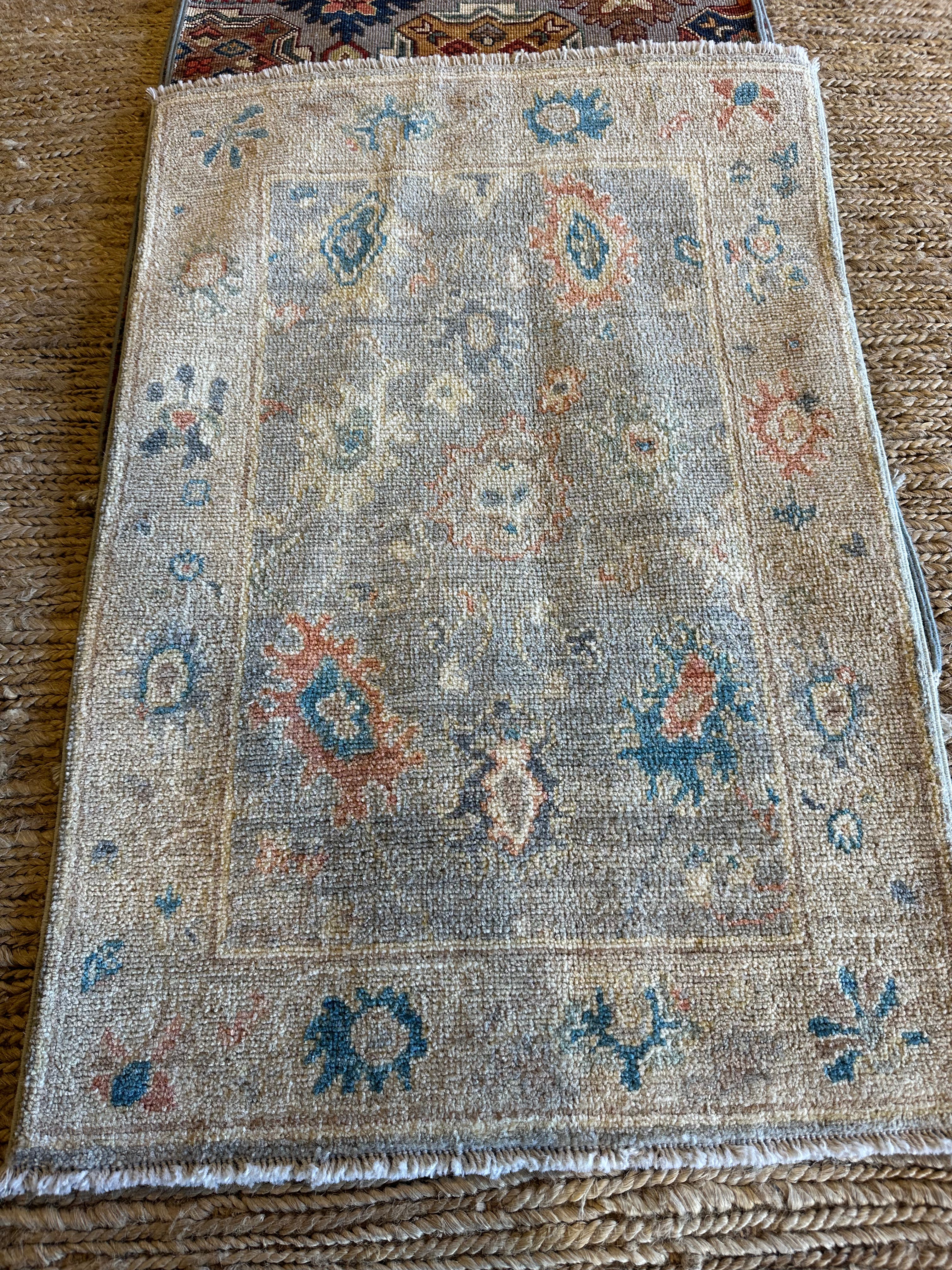 Denise Westfield 2x2.11 Blue Afghani Whitewashed Oushak