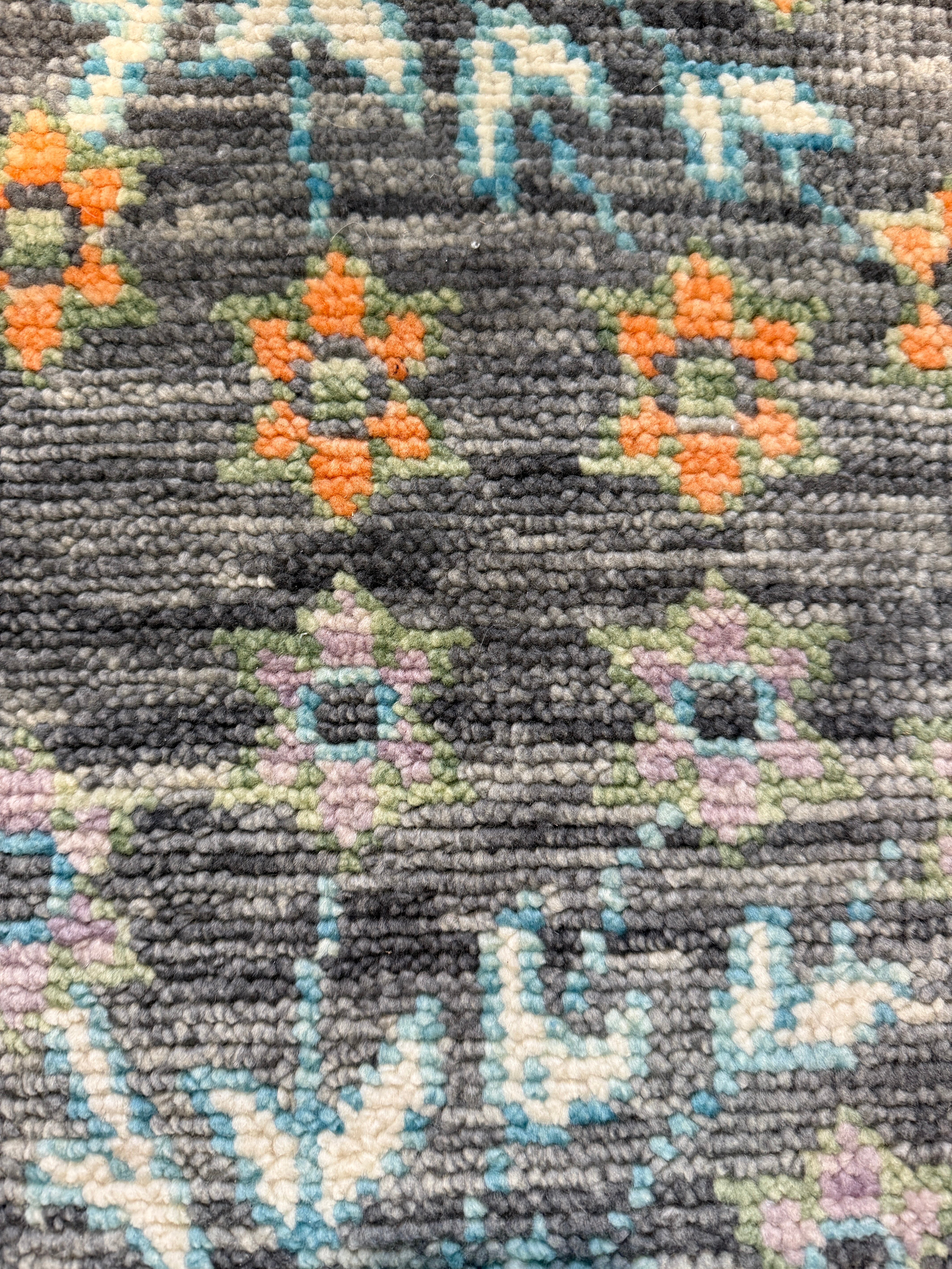 Eva/Eve 8x8 Grey and Green Hand-Knotted Oushak