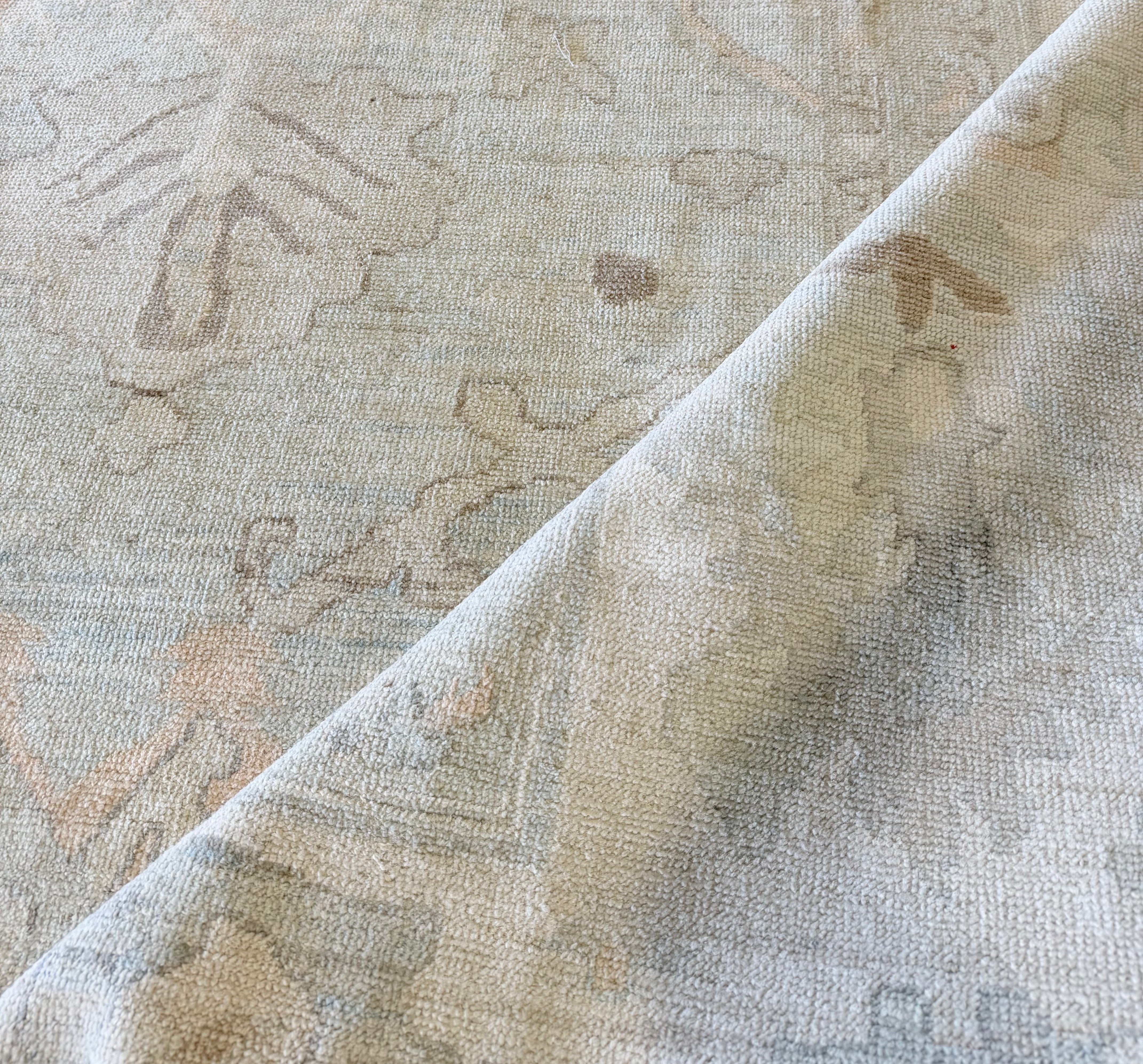 Madeleine Cox 12.2x17.8 Blue Afghani Whitewashed Oushak