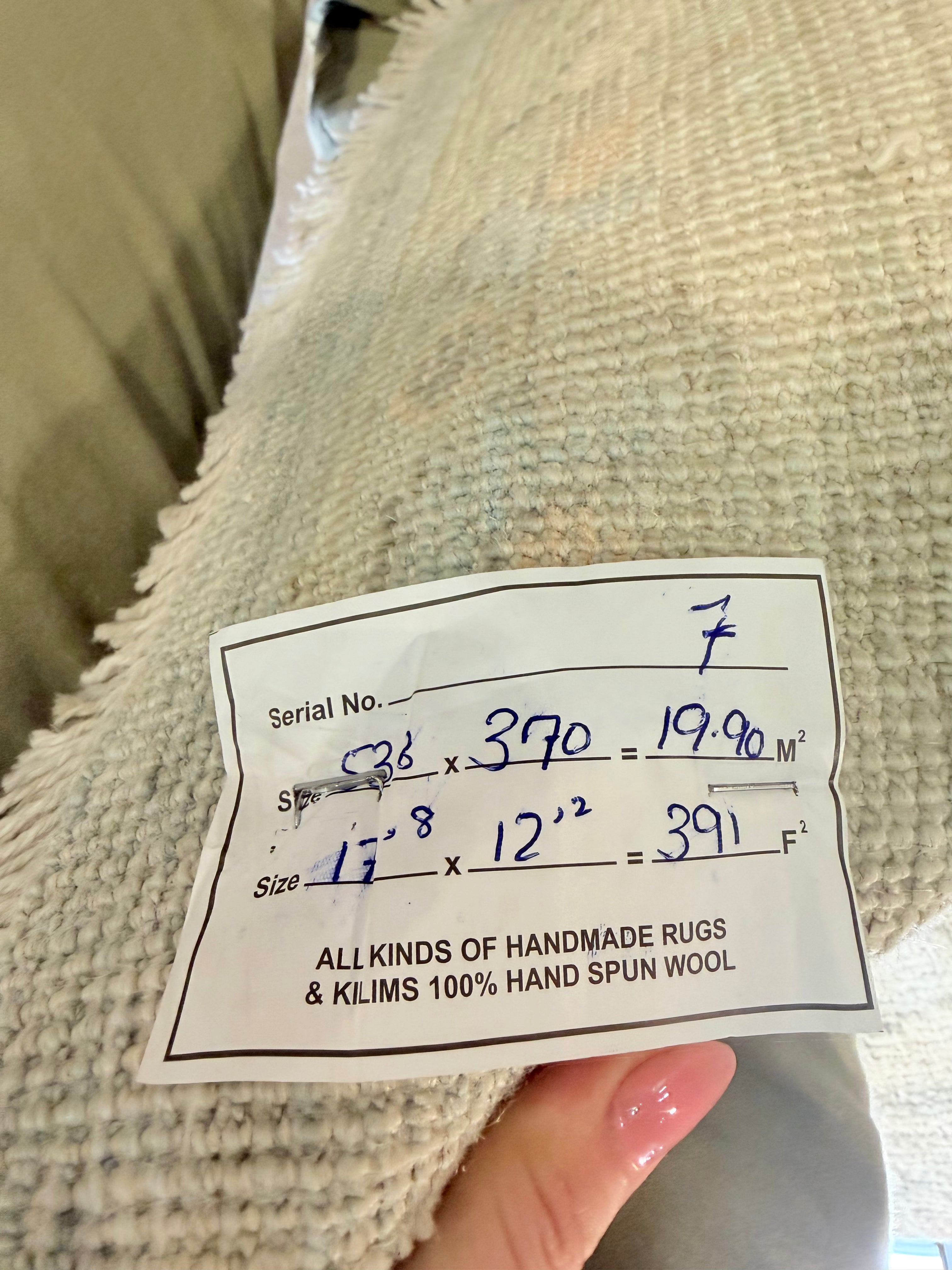 Madeleine Cox 12.2x17.8 Blue Afghani Whitewashed Oushak