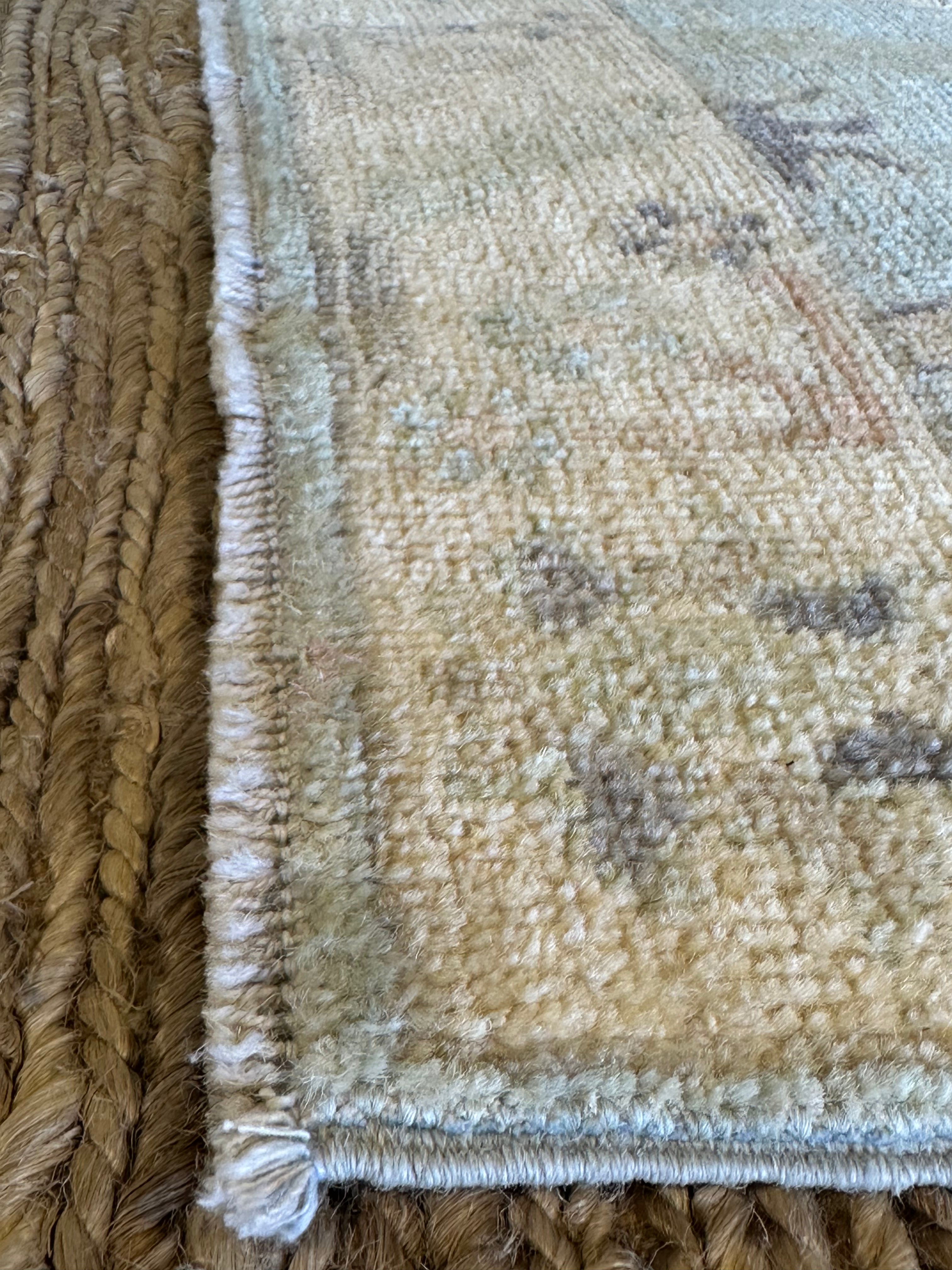 Angelina Boris 2x3 Blue Afghani Whitewashed Oushak