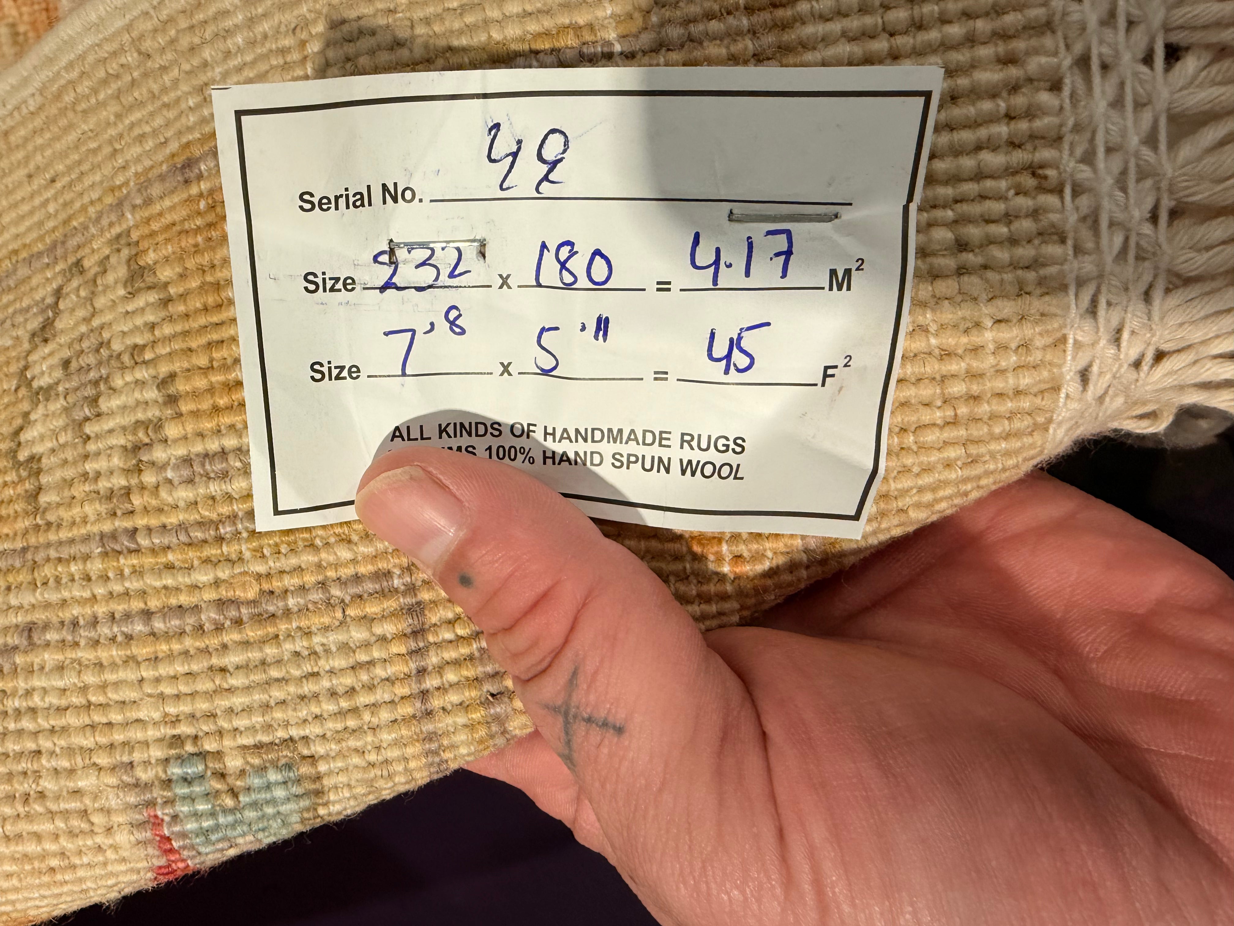 Amanda Cronin 5.11x7.9 Beige and Yellow  Afghani Ziegler Rug