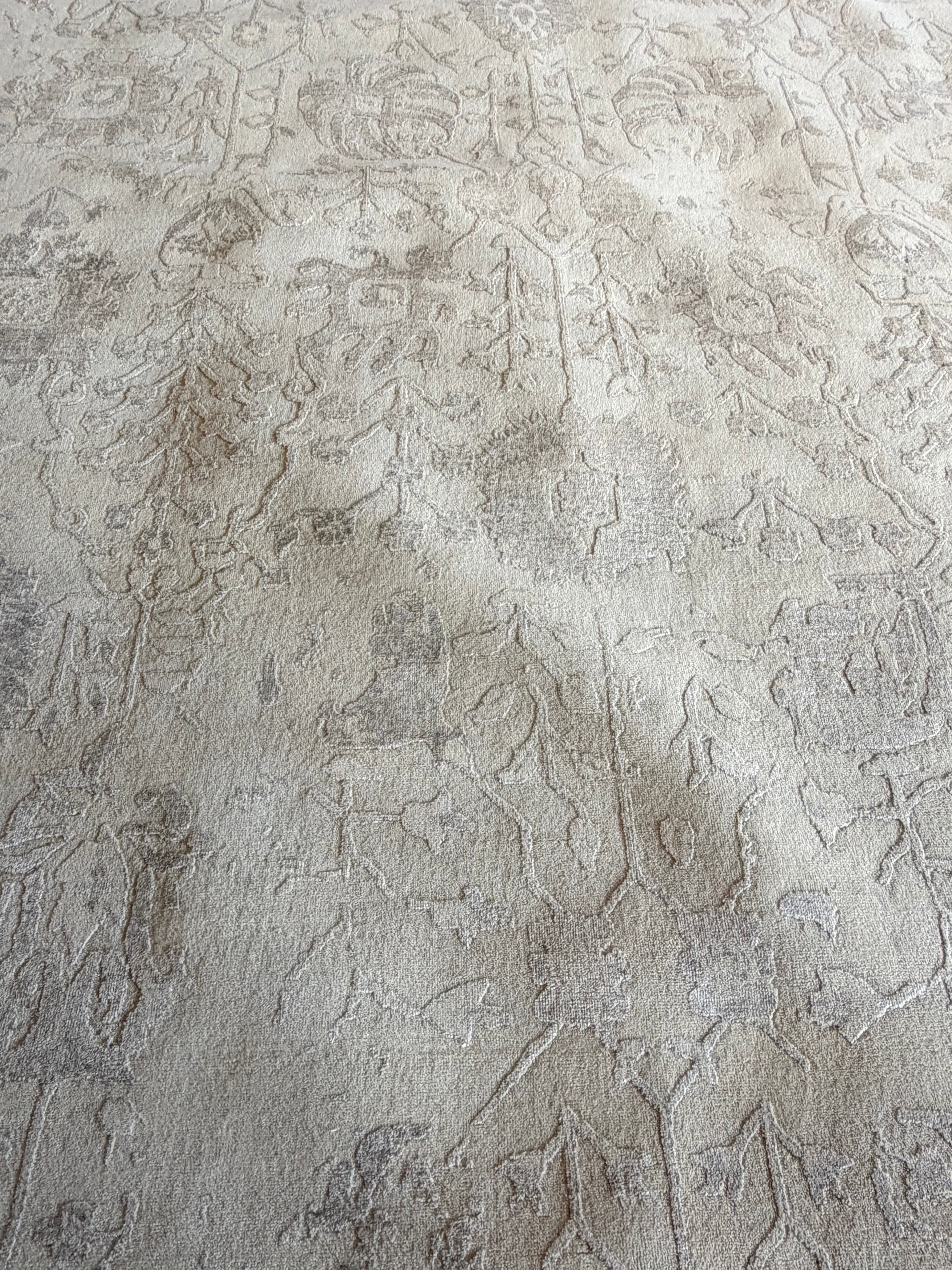 Alexandra 10x14 Grey Hand-Knotted Oushak