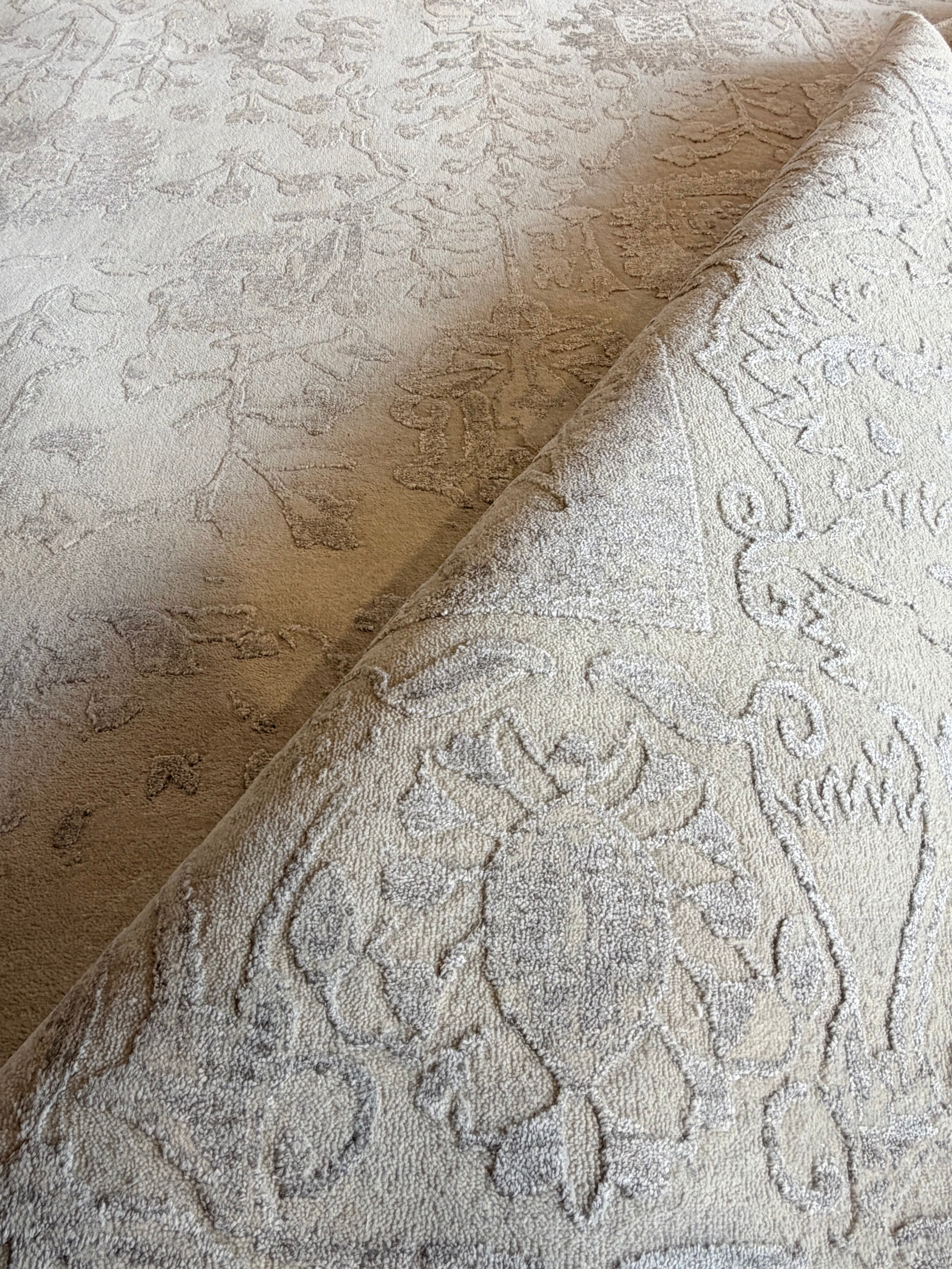 Alexandra 10x14 Grey Hand-Knotted Oushak