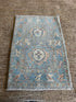 Laysla De Oliveira 2x3 Blue Afghani Whitewashed Oushak