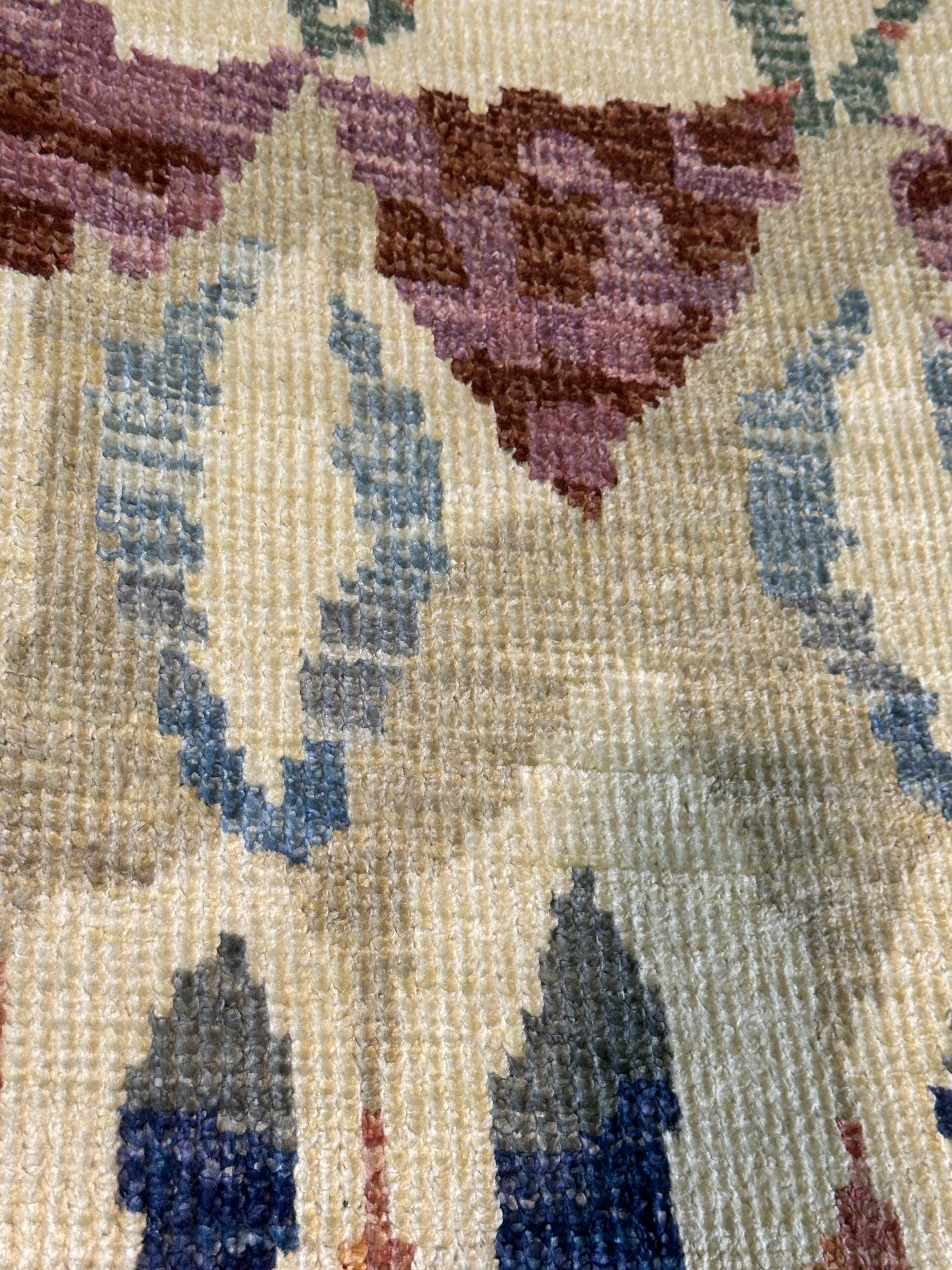 Oscar Kightley Hand-Knotted Ivory Multi-Colored Modern (Various Sizes)