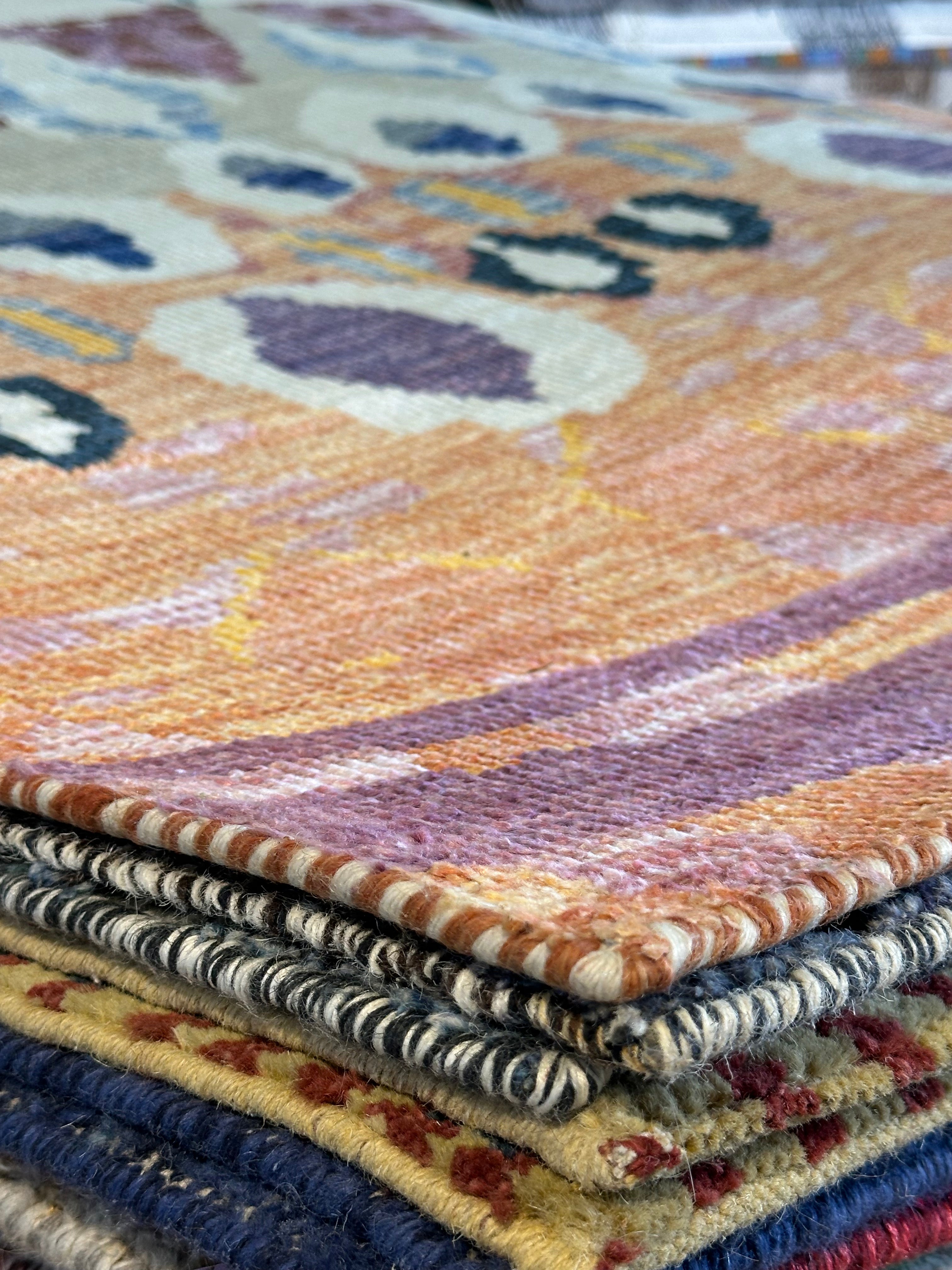 Oscar Kightley Hand-Knotted Ivory Multi-Colored Modern (Various Sizes)