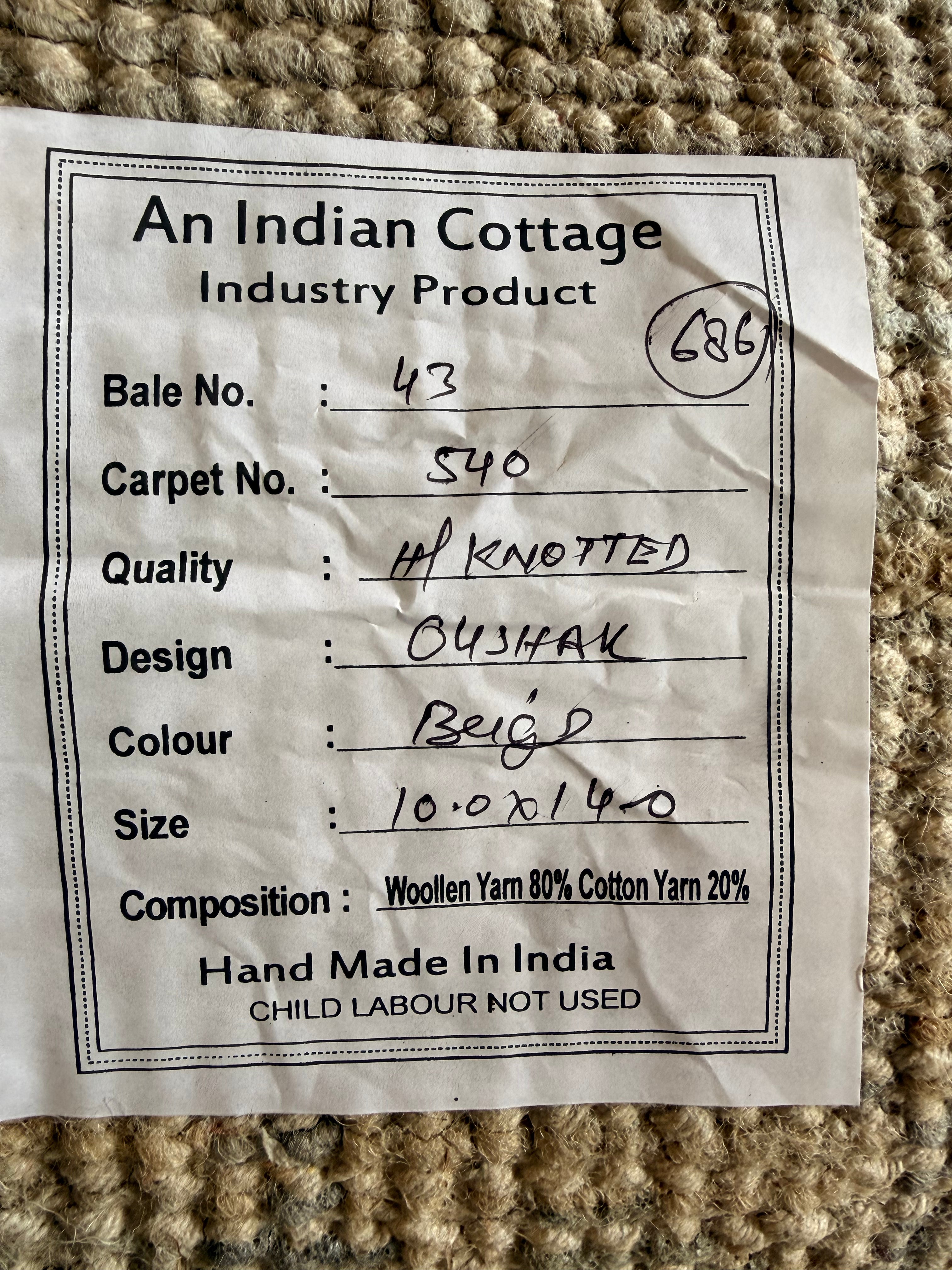 Isabel May 10x14 Grey Hand-Knotted Oushak