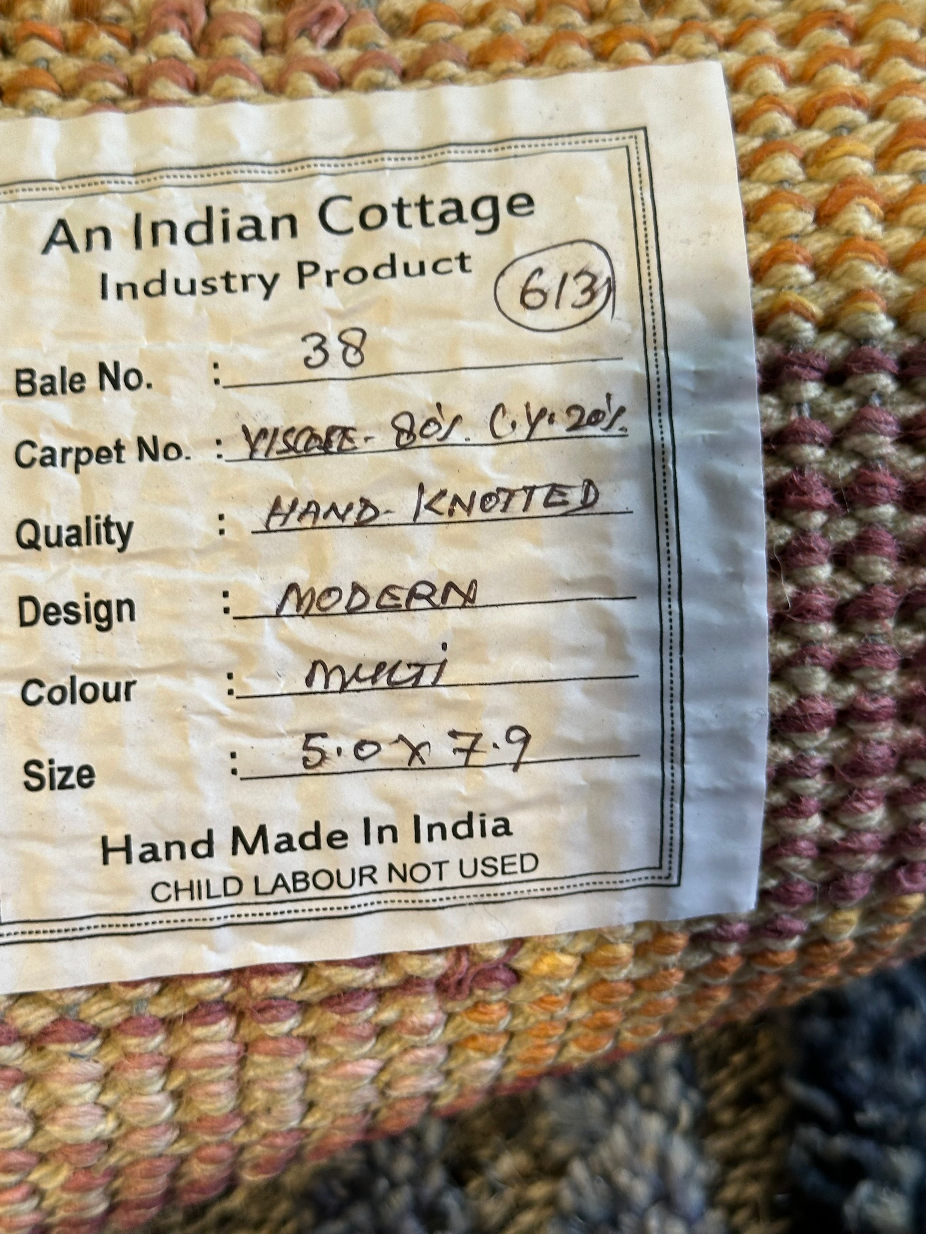 Oscar Kightley Hand-Knotted Ivory Multi-Colored Modern (Various Sizes)